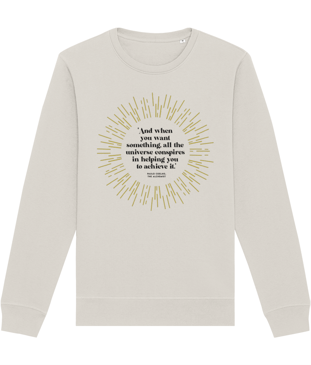 ‘The Alchemist’s’ Paulo Coelho sweatshirt from the Famous Quote Unisex Slogan Sweatshirts collection