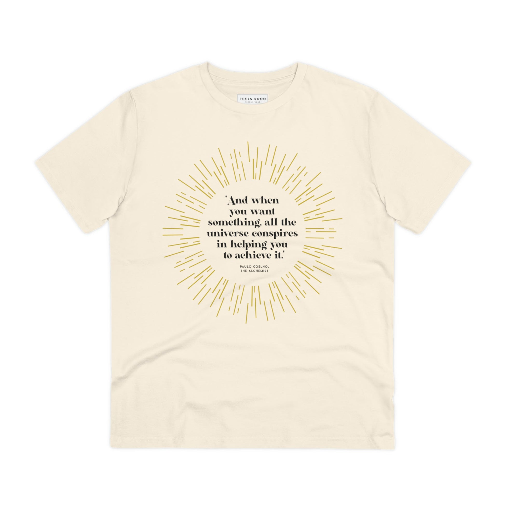 Eco-friendly Positive The Alchemists t-shirt spreading optimism and style.