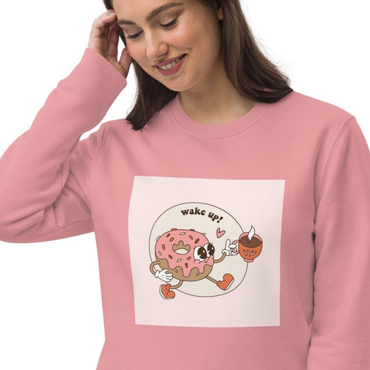 Positive 'Wake Up' Retro Organic Cotton Sweatshirt vintage graphic sweatshirts style

