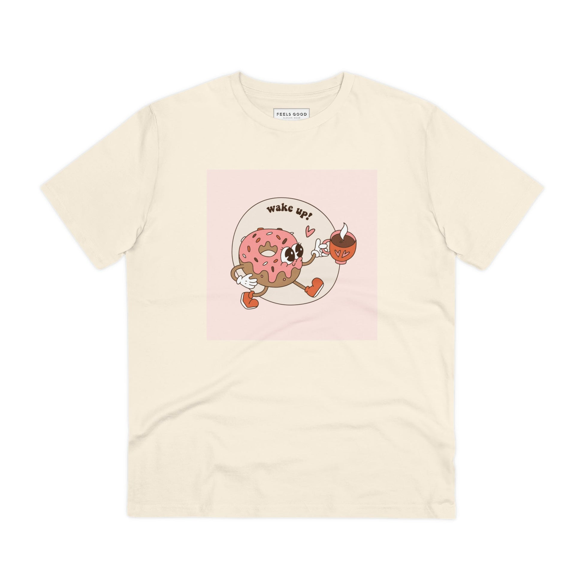 Add a classic touch with the 'Wake Up' retro organic cotton t-shirt. Must-have retro women's tees.