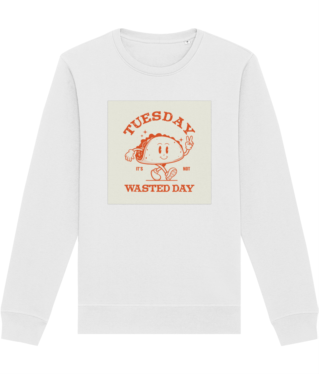 A timeless classic, the 'Wasted Day Tuesday' retro organic cotton Sweatshirt is perfect for layering.
