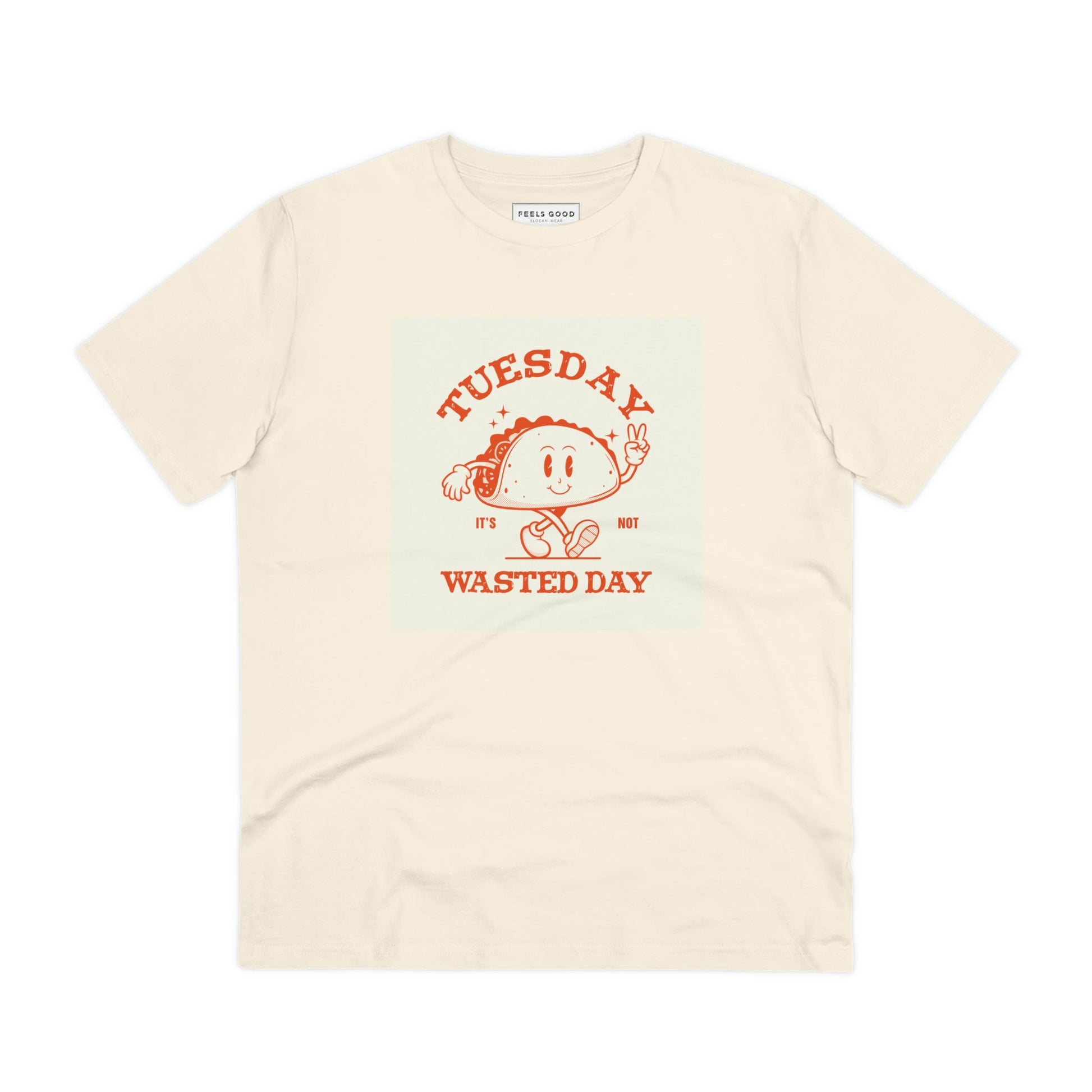 Love retro t shirts for women? The positive 'Wasted Day Tuesday' retro organic cotton t-shirt is perfect!