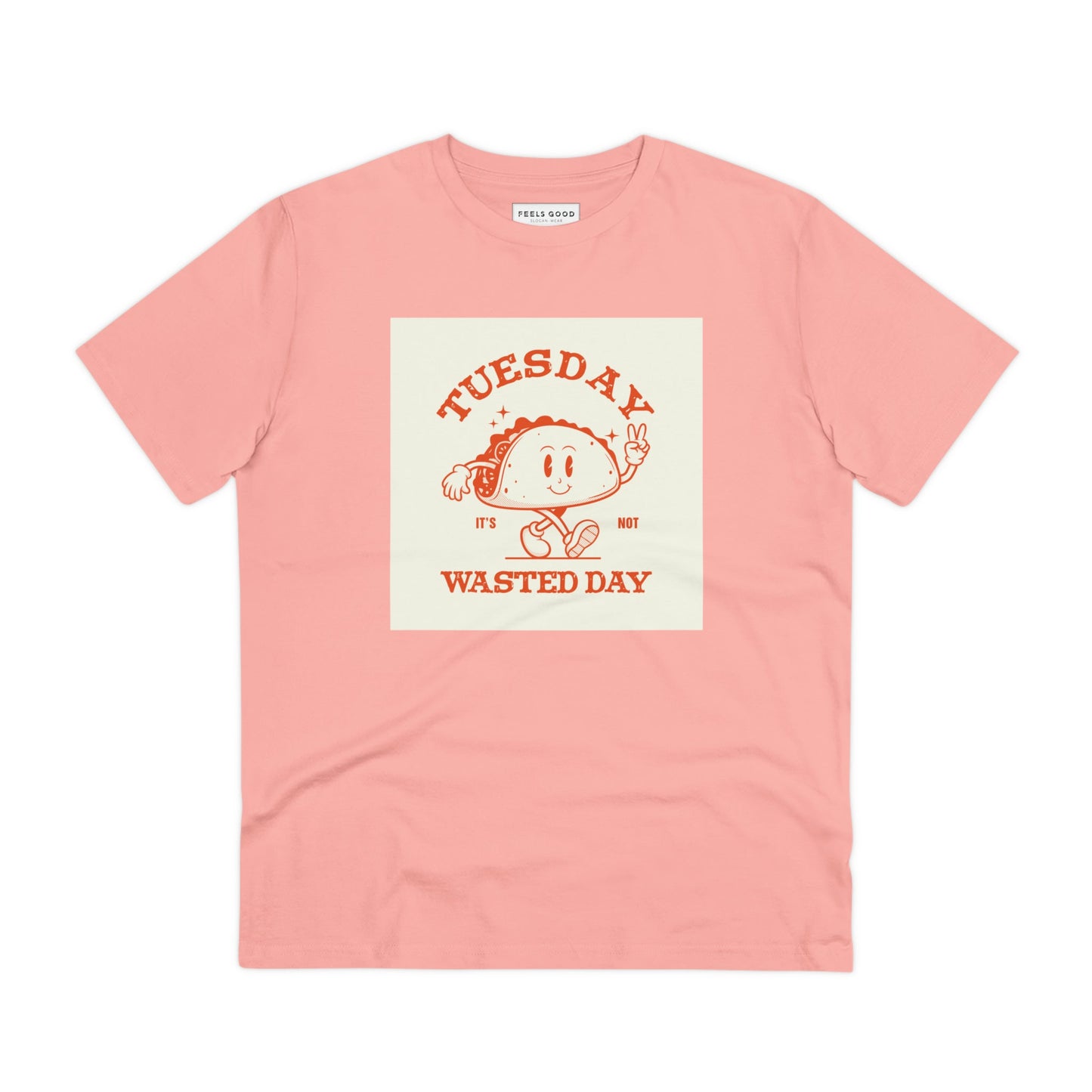 Embrace nostalgia with a retro womens tee like the positive 'Wasted Day Tuesday' retro organic cotton t-shirt.