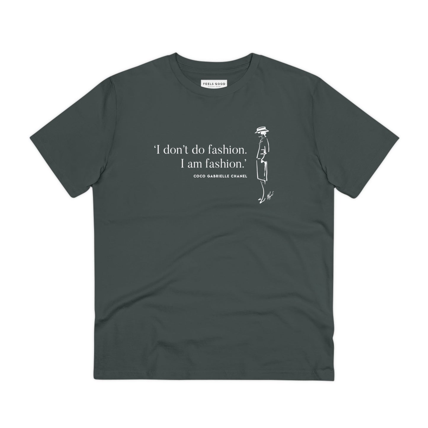 Add confidence to your look with Quotes 'I Am Fashion' Coco organic cotton t-shirt – quotes for tshirt lovers.
