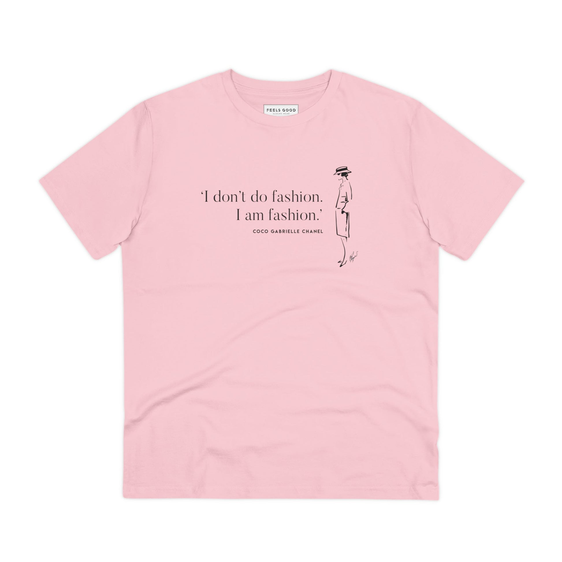 A timeless piece, Quotes 'I Am Fashion' Coco organic cotton t-shirt – the Chanel t-shirt for trendsetters.