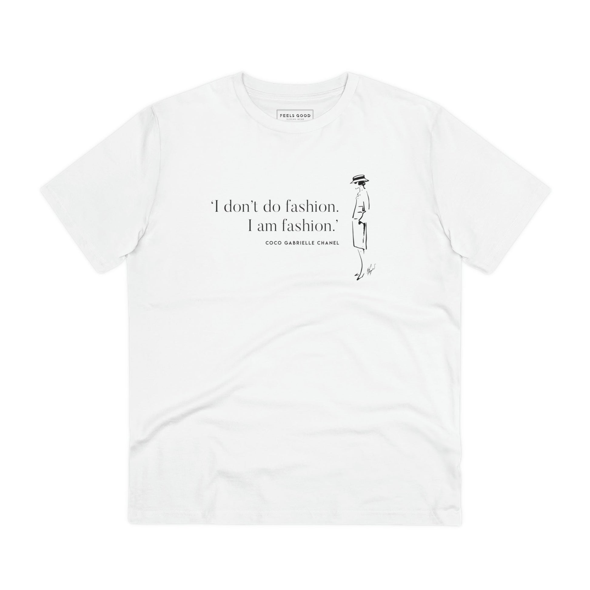 Upgrade your look with Quotes 'I Am Fashion' Coco organic cotton t-shirt, the best Dior t shirt vibe.