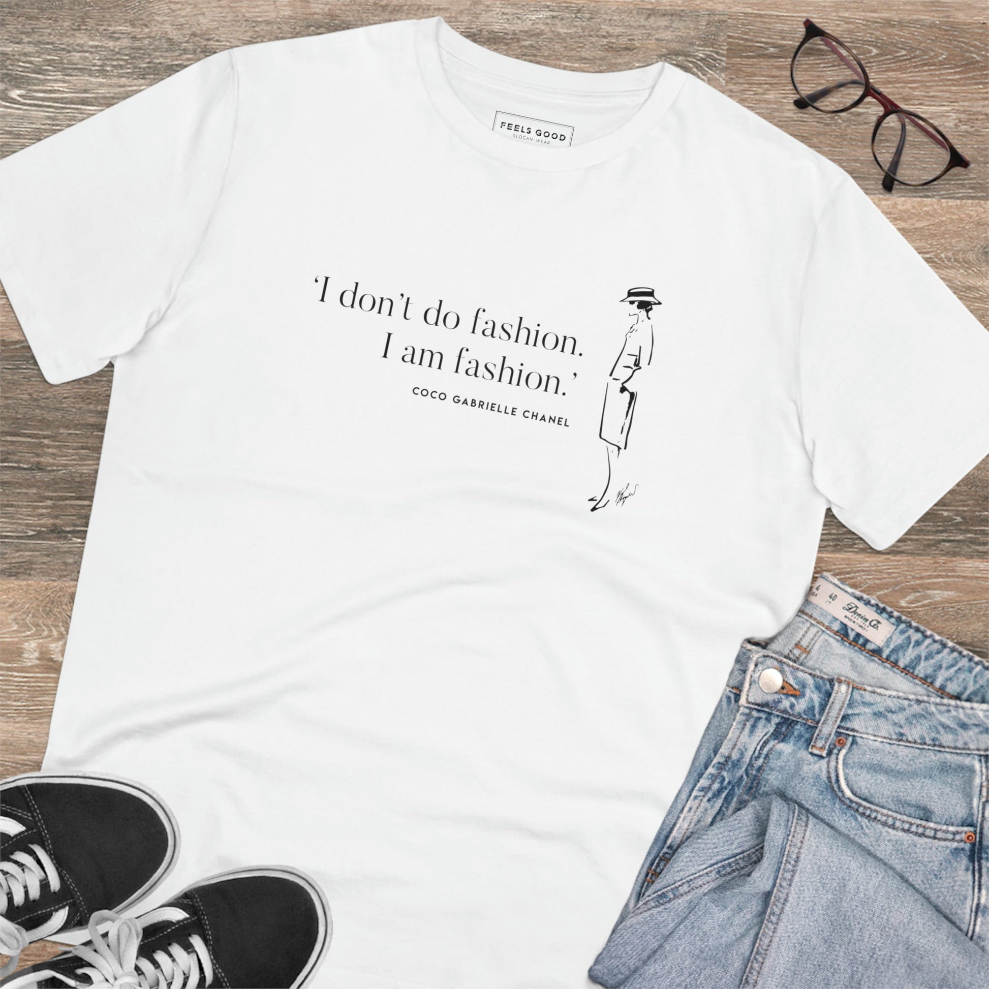 Inspired by icons, Quotes 'I Am Fashion' Coco organic cotton t-shirt – inspirational quotes for t-shirts.