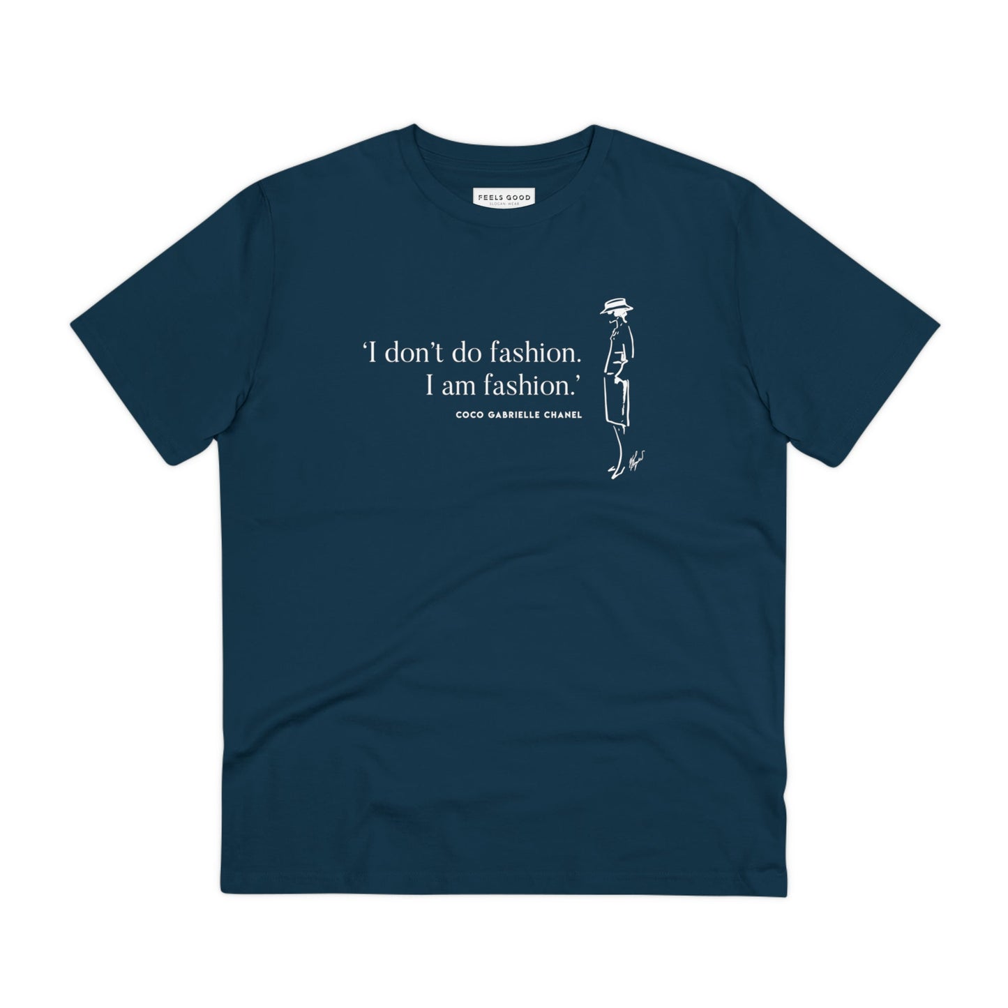 Effortless style meets comfort – Quotes 'I Am Fashion' Coco organic cotton t-shirt, a Dior t-shirt essential.