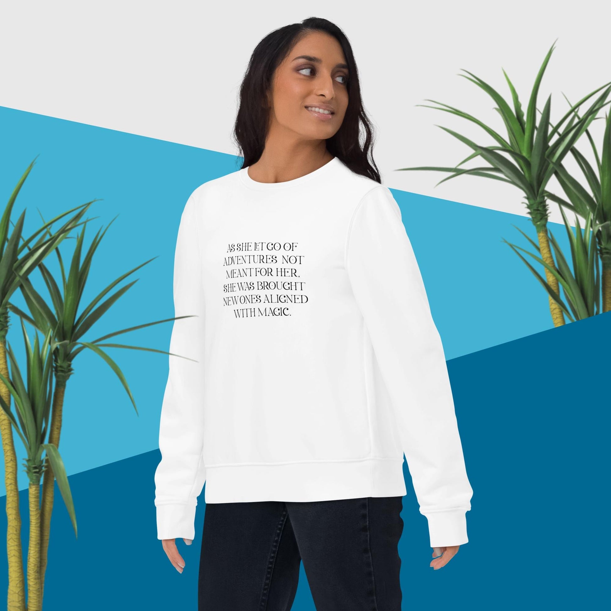 Quotes 'Kismet' Organic Cotton Sweatshirt – empowering Sweatshirt for strong individuals

