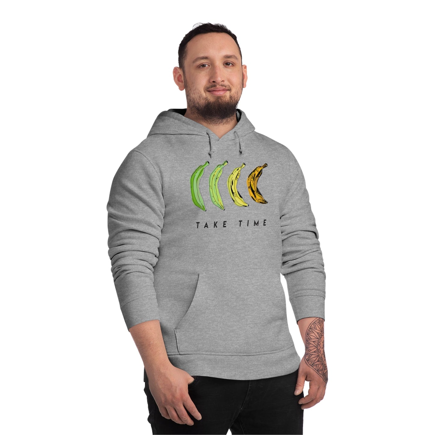 Reggae 'Take Time' Organic Cotton Hoodie – Urban hoodie with bold graphic designs.

