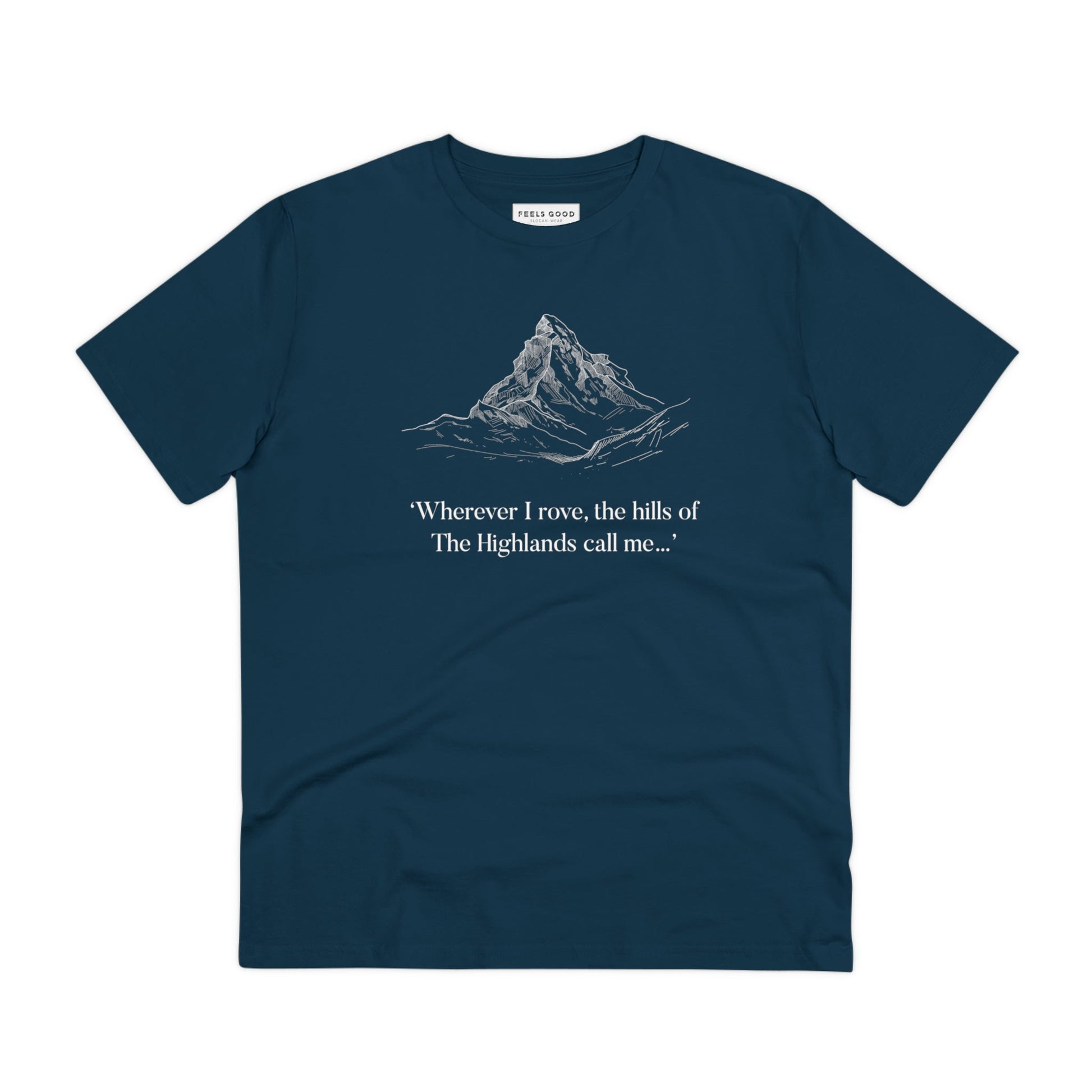 Let your Scottish slang shine with the Scotland 'Hills Of The Highlands' organic cotton t-shirt.