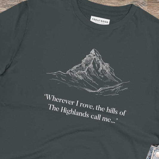 If you love Scottish slang, this Scotland 'Hills Of The Highlands' organic cotton t-shirt is for you.