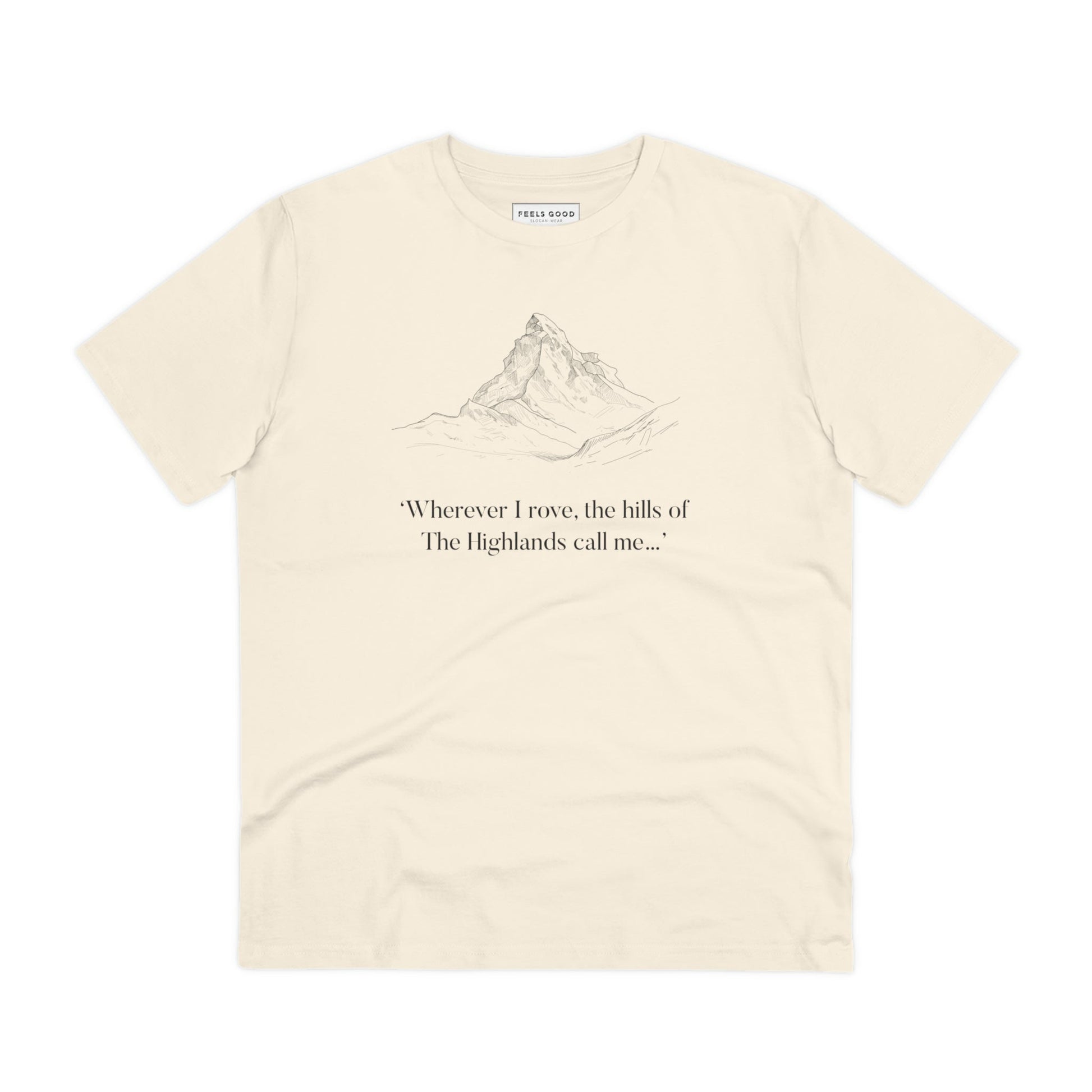 A must-have for Scotts clothing fans—the Scotland 'Hills Of The Highlands' organic cotton t-shirt.