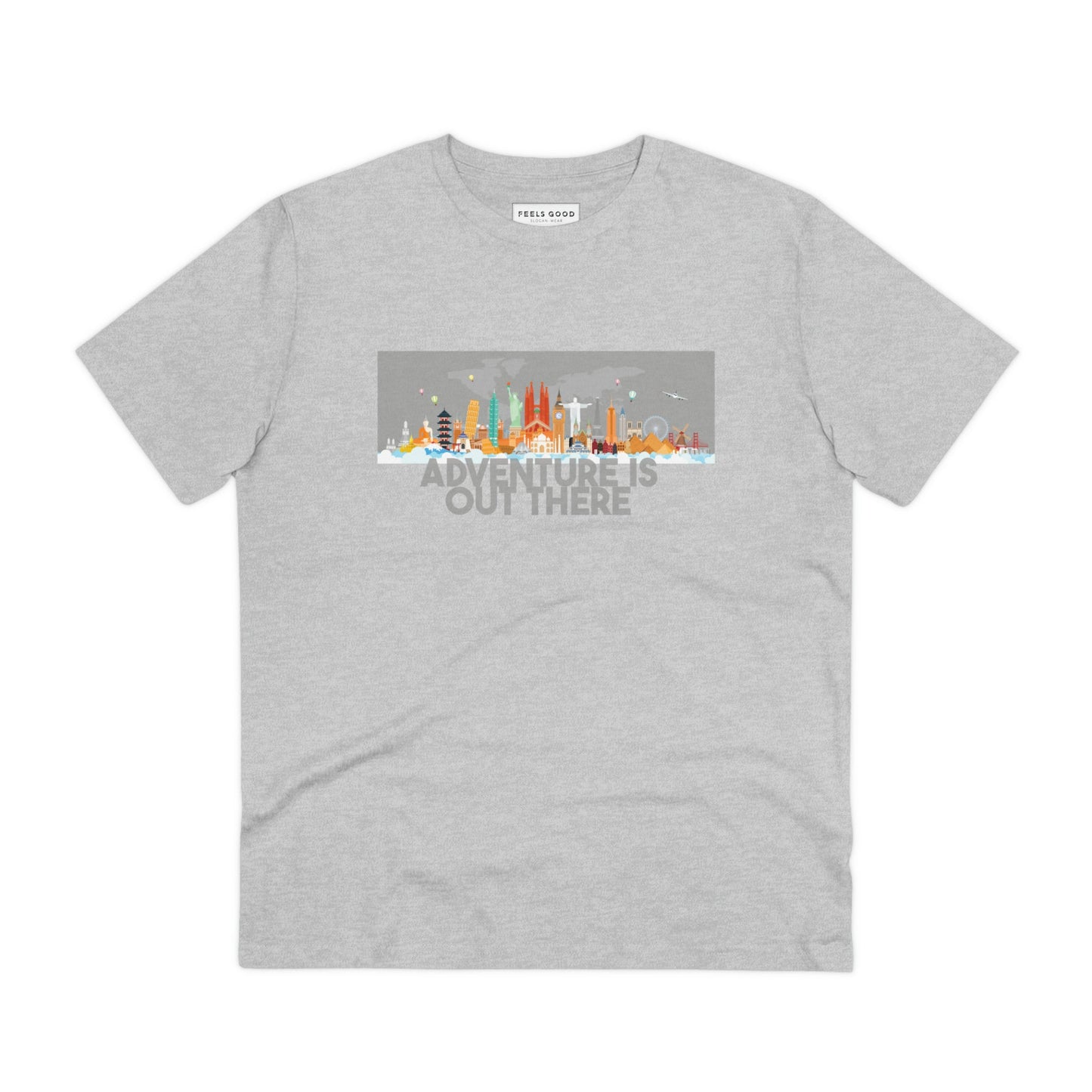 Make every trip special with the Travel 'Adventure Is Out There' organic cotton t-shirt—travel in style!
