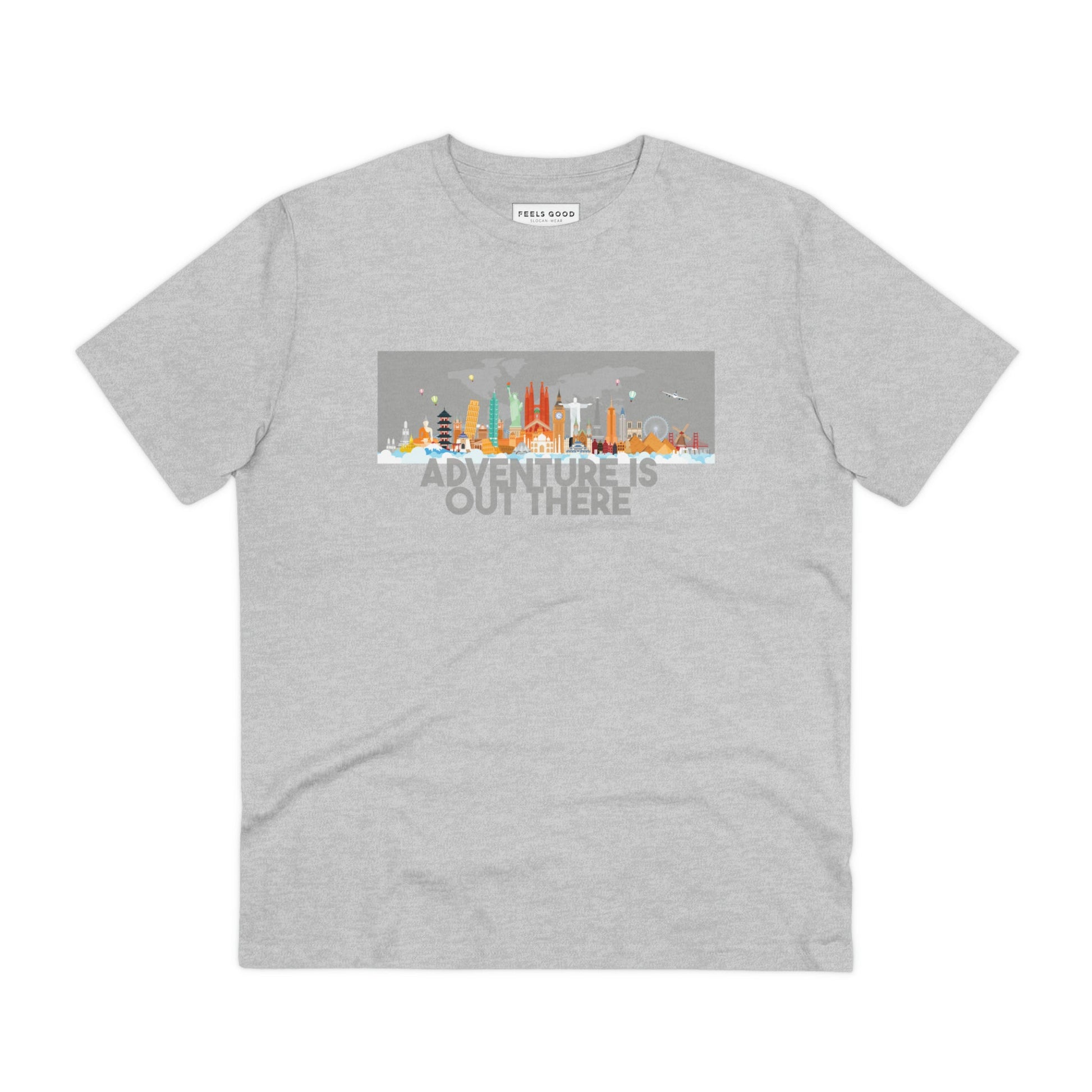 Make every trip special with the Travel 'Adventure Is Out There' organic cotton t-shirt—travel in style!
