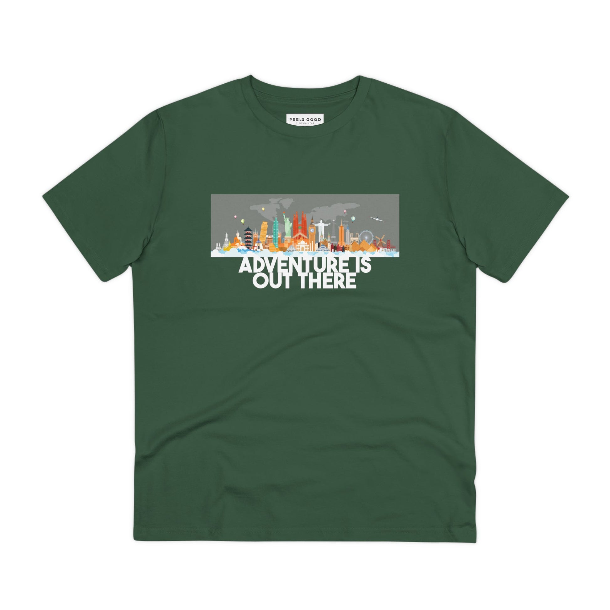 Love nature? Wear it with pride in the Travel 'Adventure Is Out There' organic cotton t-shirt.