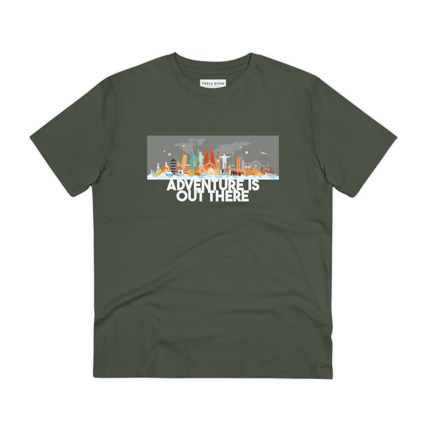 Adventure in comfort with the Travel 'Adventure Is Out There' organic cotton t-shirt—a must-have!
