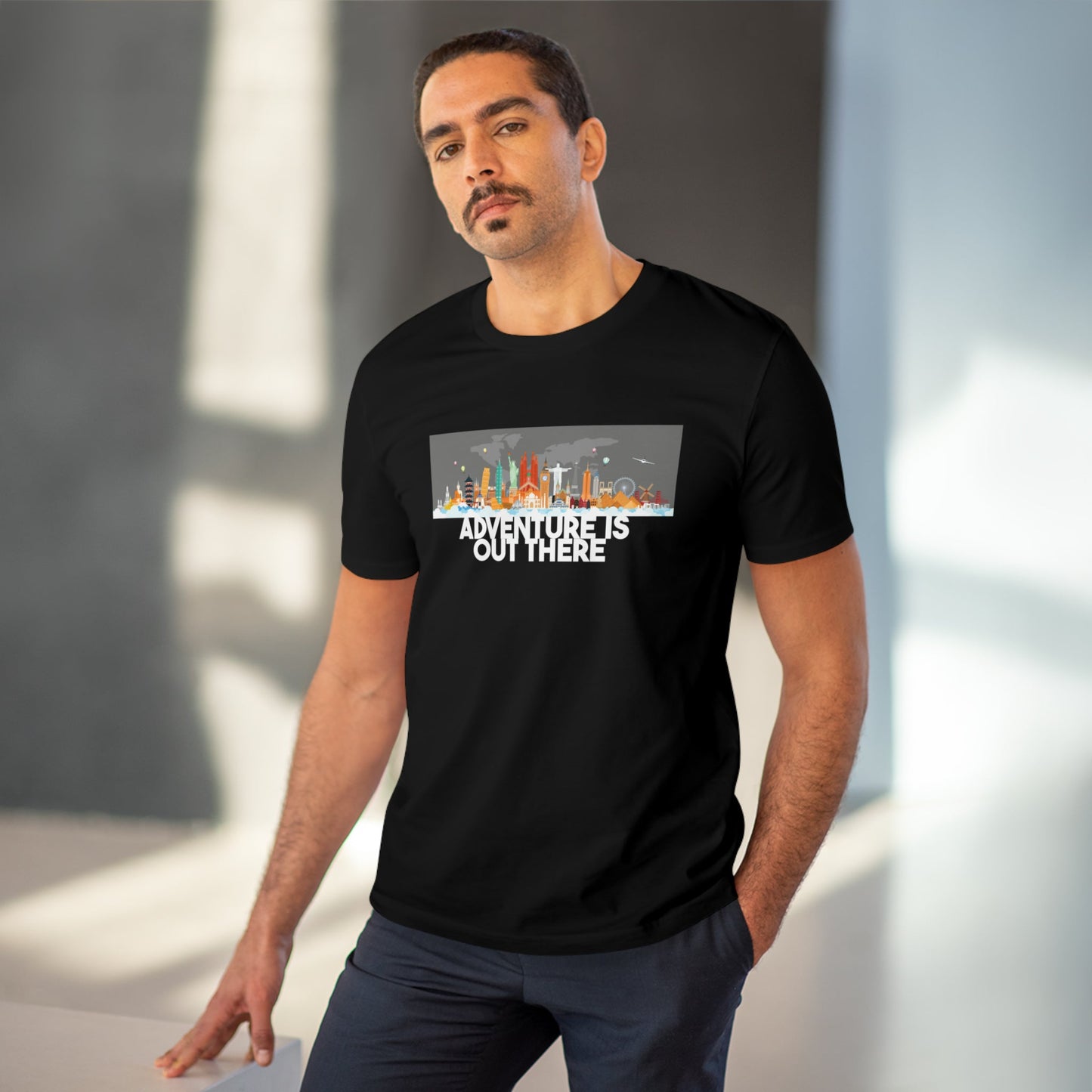 Inspired by healing nature quotes, the Travel 'Adventure Is Out There' organic cotton t-shirt is a must.
