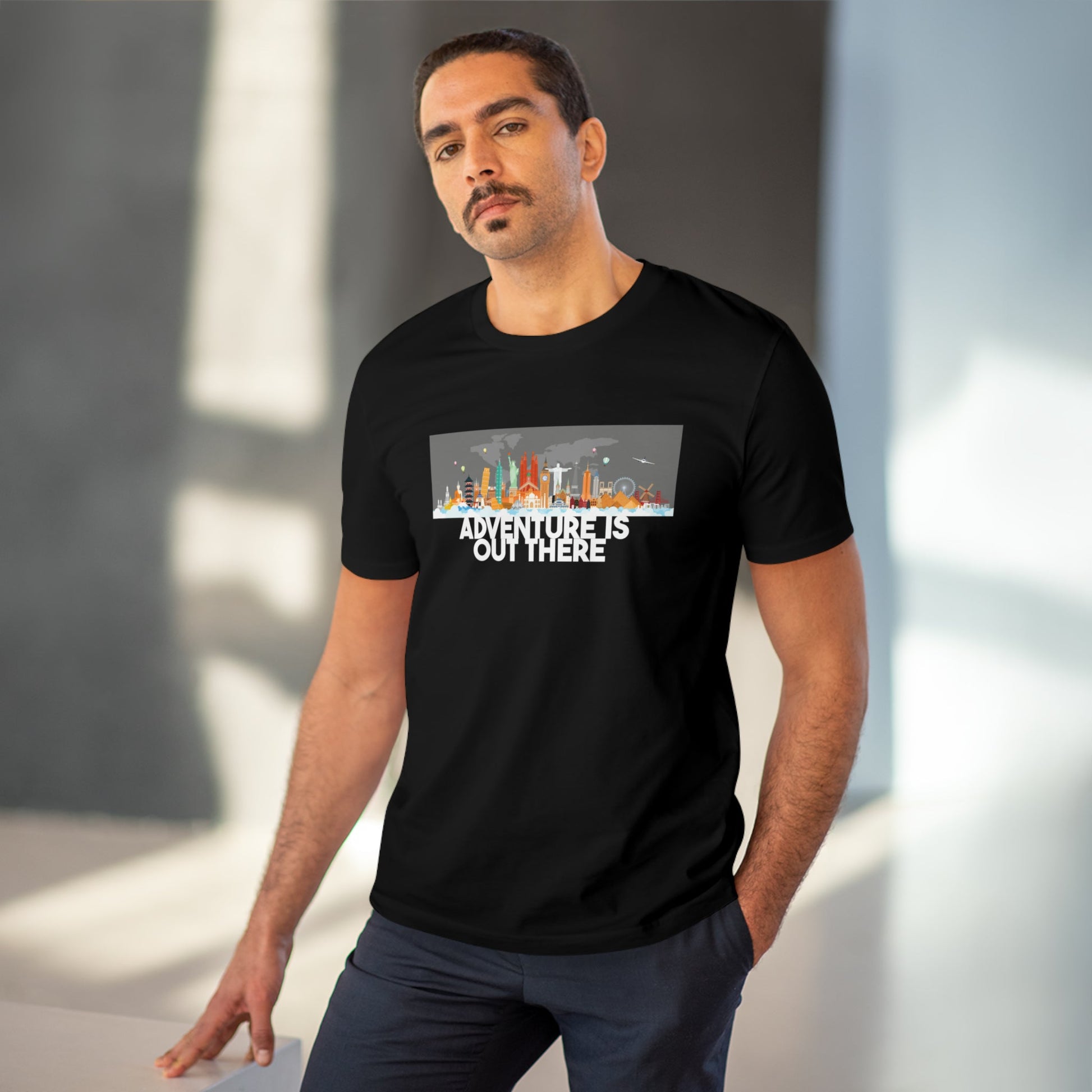 Inspired by healing nature quotes, the Travel 'Adventure Is Out There' organic cotton t-shirt is a must.