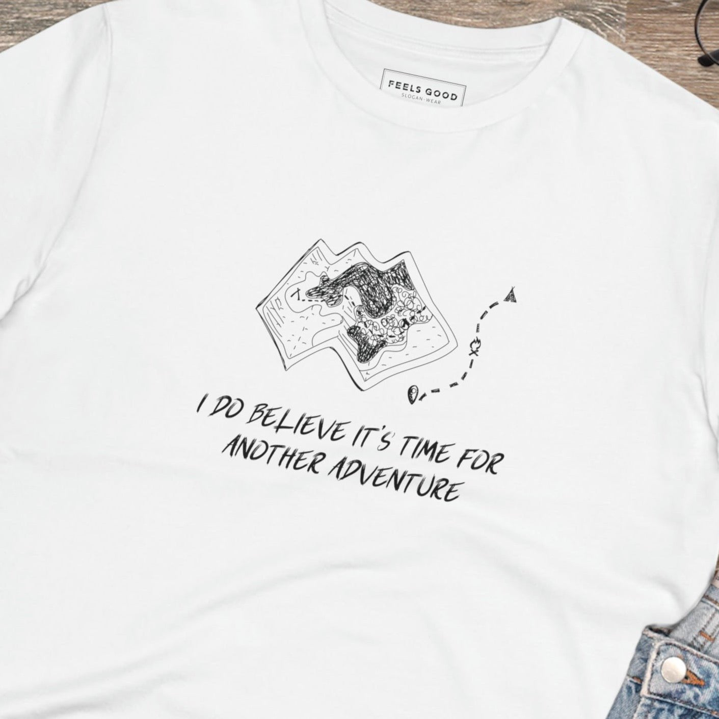 Earthy outdoor tshirt: Travel 'Another Adventure' Organic Cotton T-shirt - Earth Tshirt

