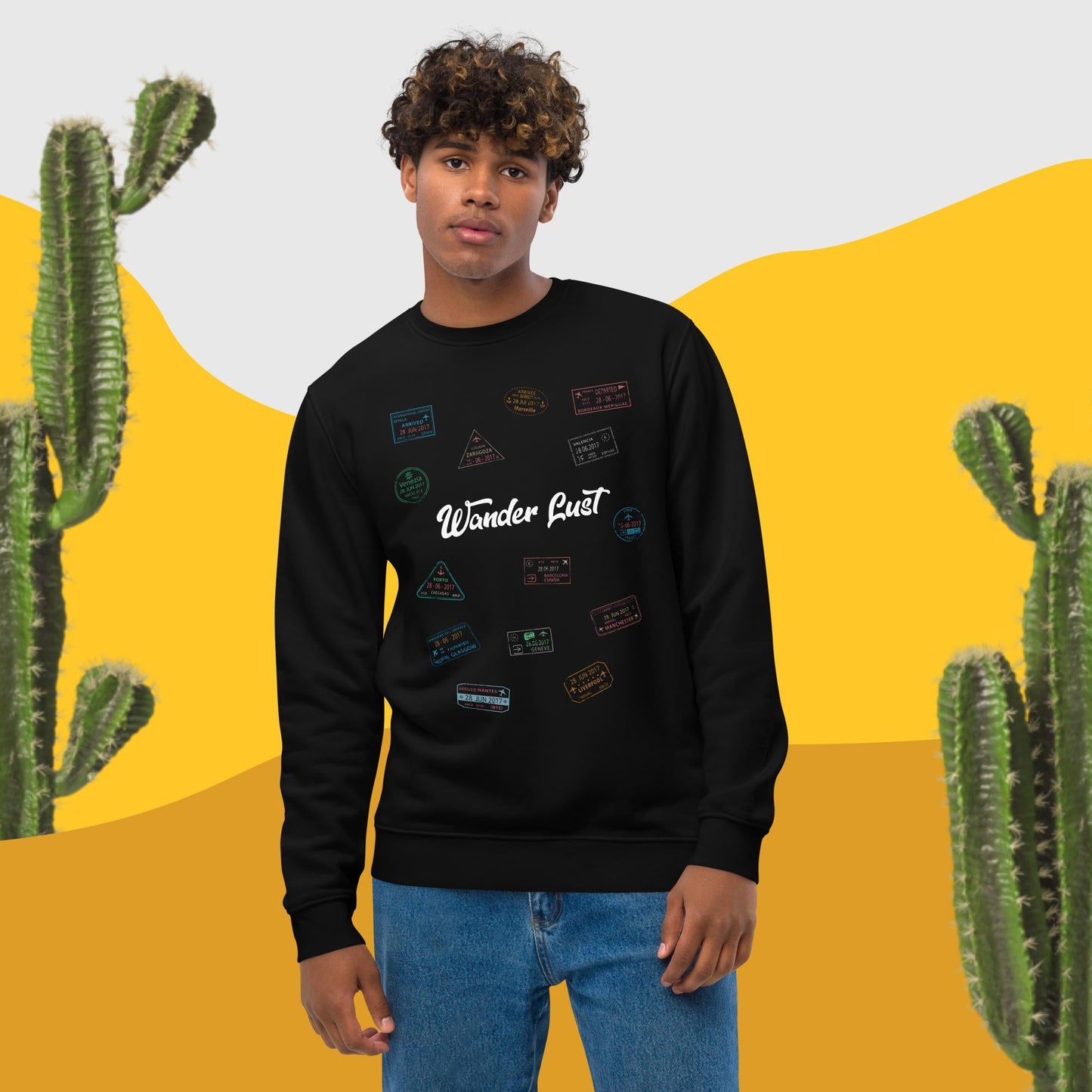 Organic cotton 'Wander Lust' sweatshirt for wanderers

