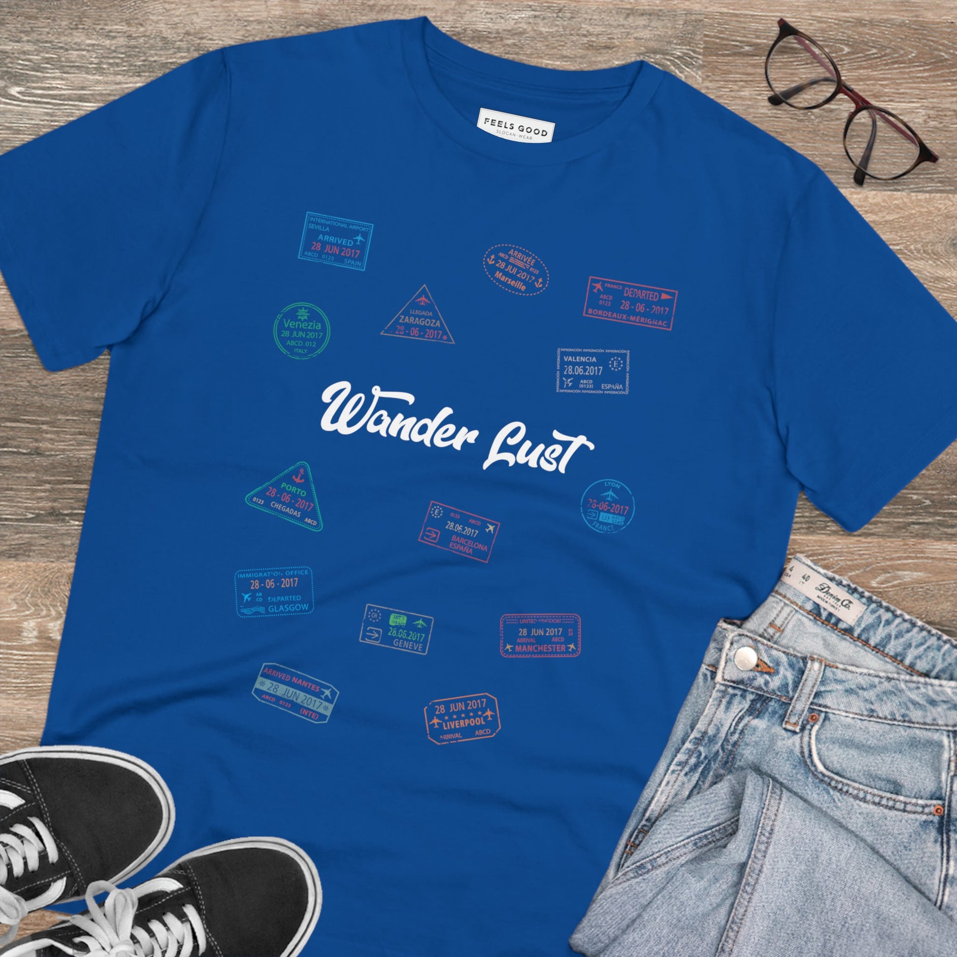 Travel clothing for men – Travel 'Wander Lust' Organic Cotton T-shirt - Earth Tshirt

