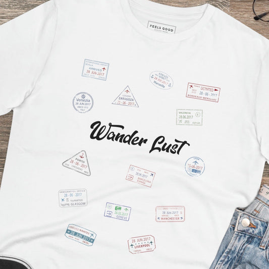 Travel 'Wander Lust' Organic Cotton T-shirt - Earth Tshirt – perfect for adventure t shirt

