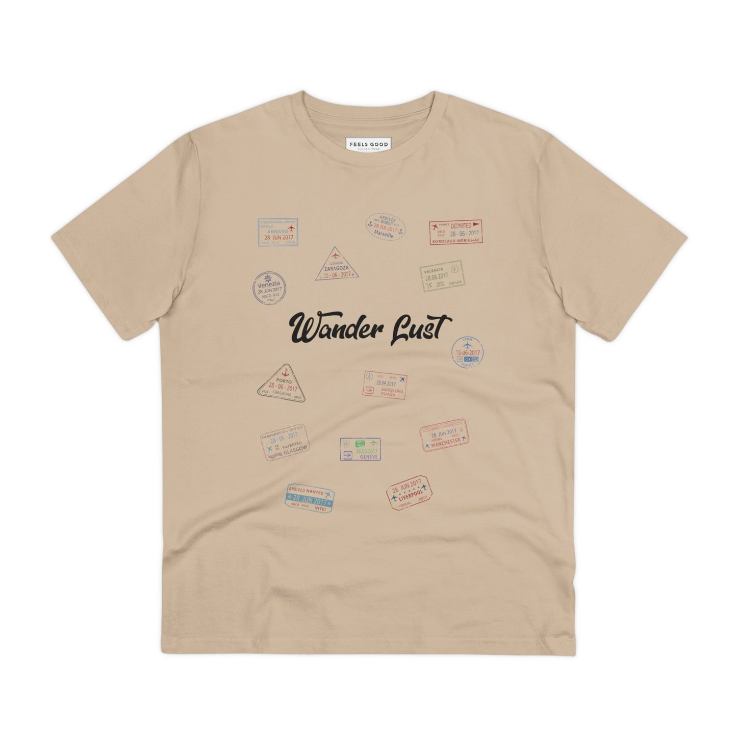 Earth-toned outdoor tshirt – Travel 'Wander Lust' Organic Cotton T-shirt - Earth Tshirt

