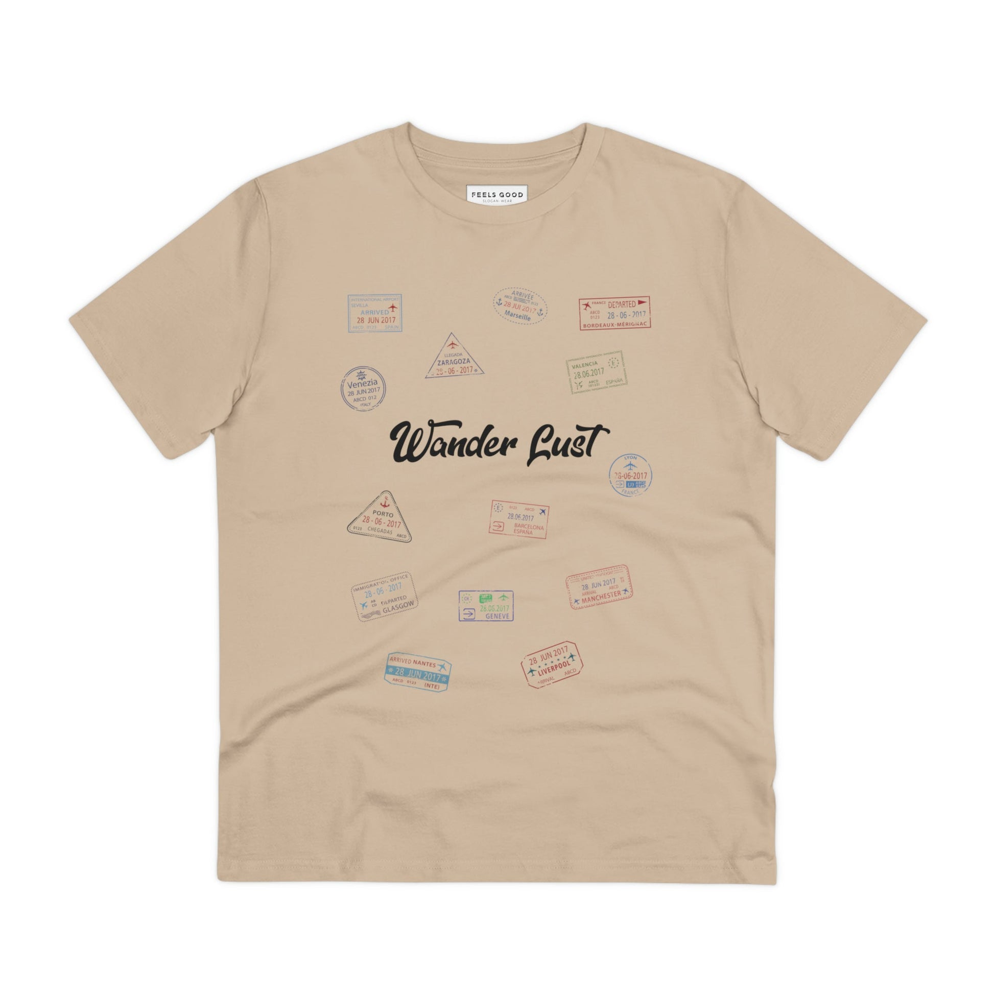 Earth-toned outdoor tshirt – Travel 'Wander Lust' Organic Cotton T-shirt - Earth Tshirt

