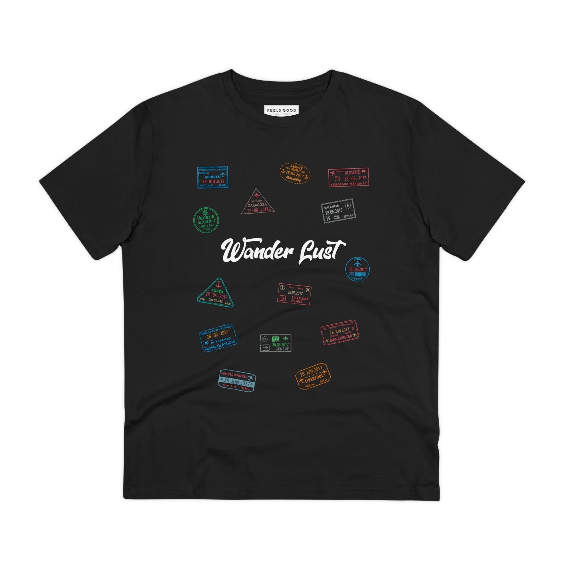 Womens walking t shirts with quotes – Travel 'Wander Lust' Organic Cotton T-shirt - Earth Tshirt


