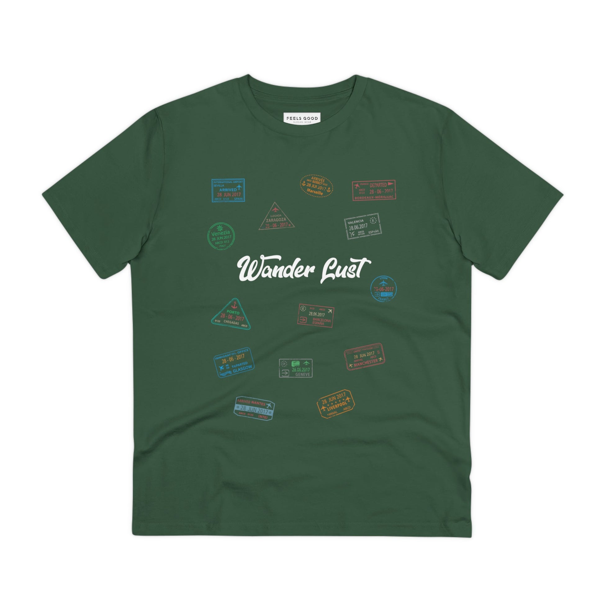Healing nature quotes on Travel 'Wander Lust' Organic Cotton T-shirt - Earth Tshirt

