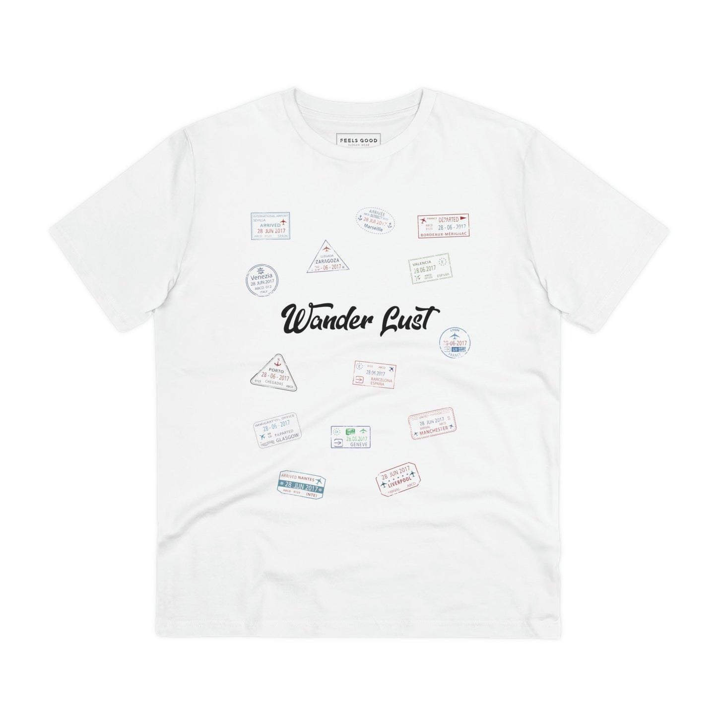 Travel quotes fashion: Travel 'Wander Lust' Organic Cotton T-shirt - Earth Tshirt

