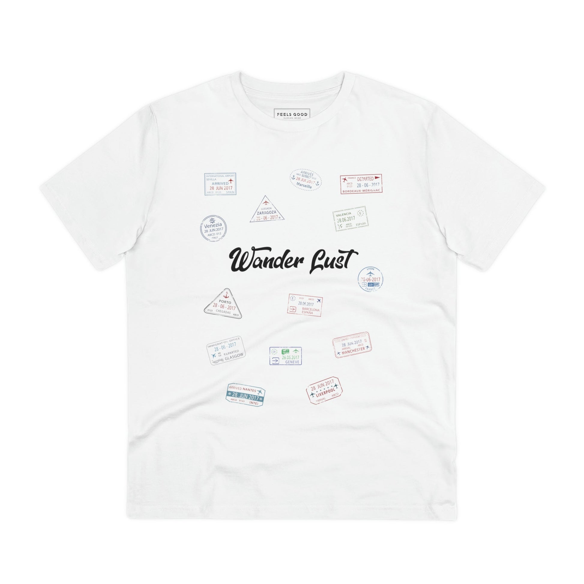Travel quotes fashion: Travel 'Wander Lust' Organic Cotton T-shirt - Earth Tshirt

