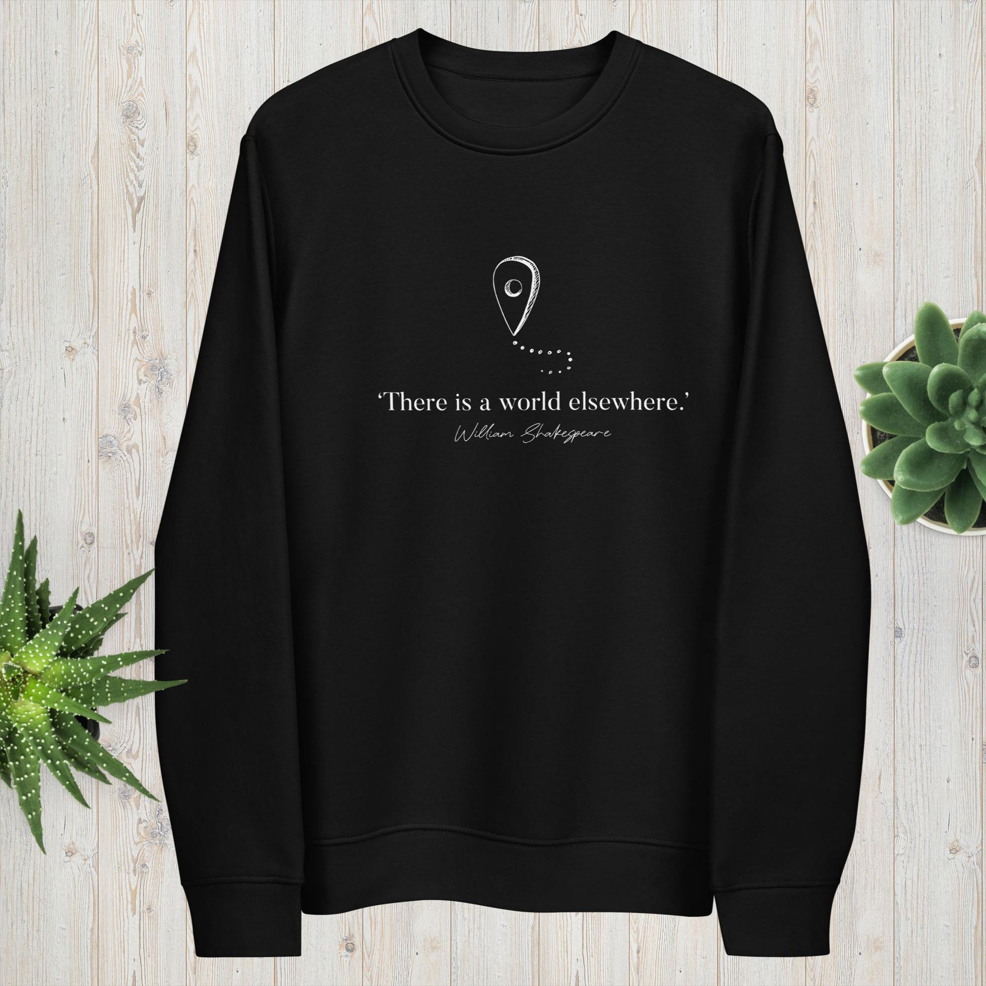 Travel 'World Elsewhere' Shakespeare Organic Cotton Sweatshirt - Destination Sweatshirt