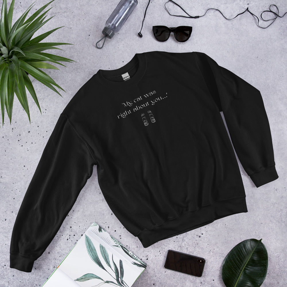 Organic Cotton 'The Cats Truth' Sweatshirt, for animal lovers' cozy moments