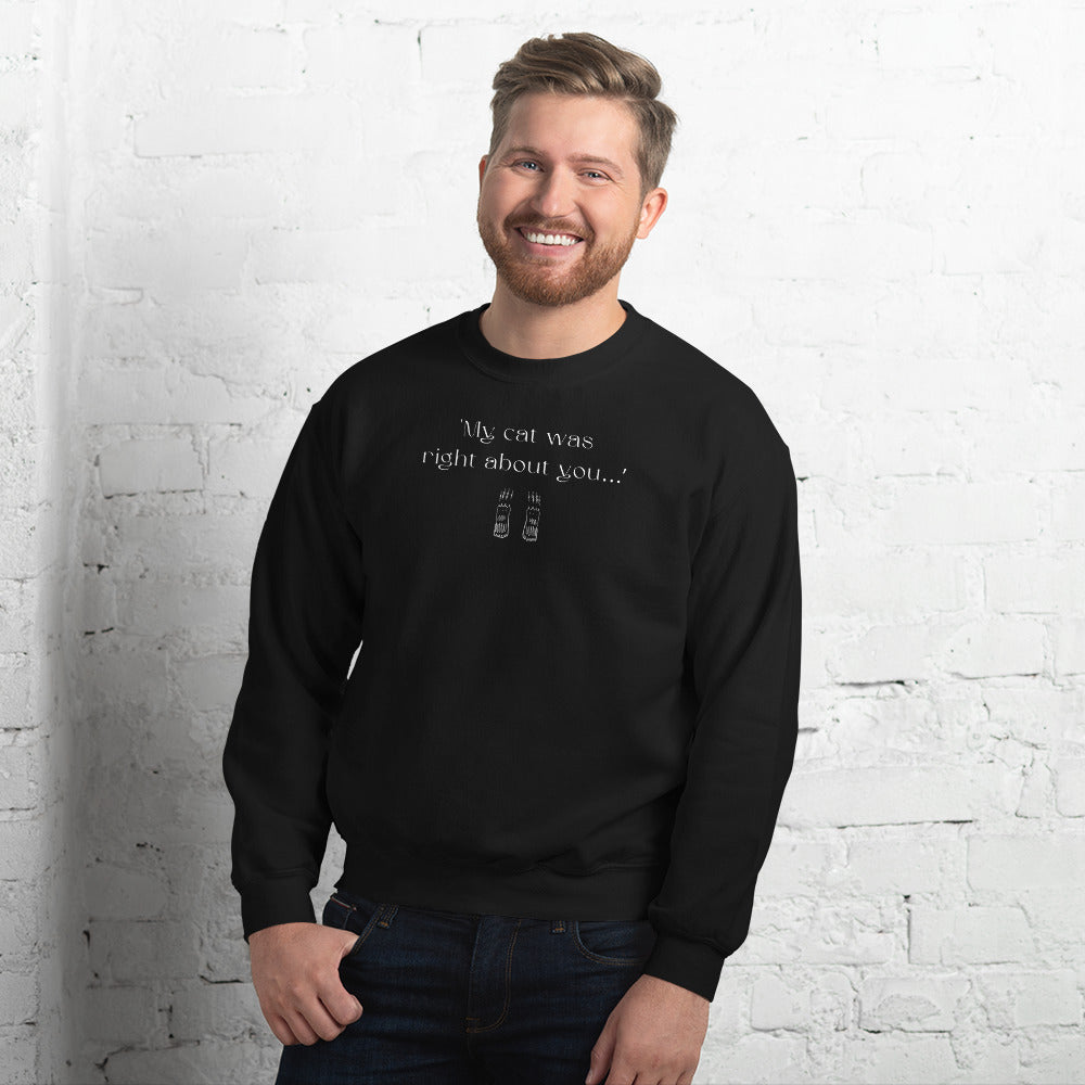 Cute cat sweatshirt Organic Cotton 'The Cats Truth' for animal lovers
