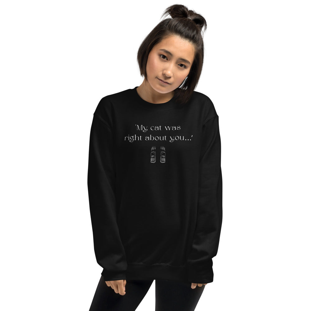 The Cats Truth Organic Cotton Sweatshirt, animal lover cat sweatshirt