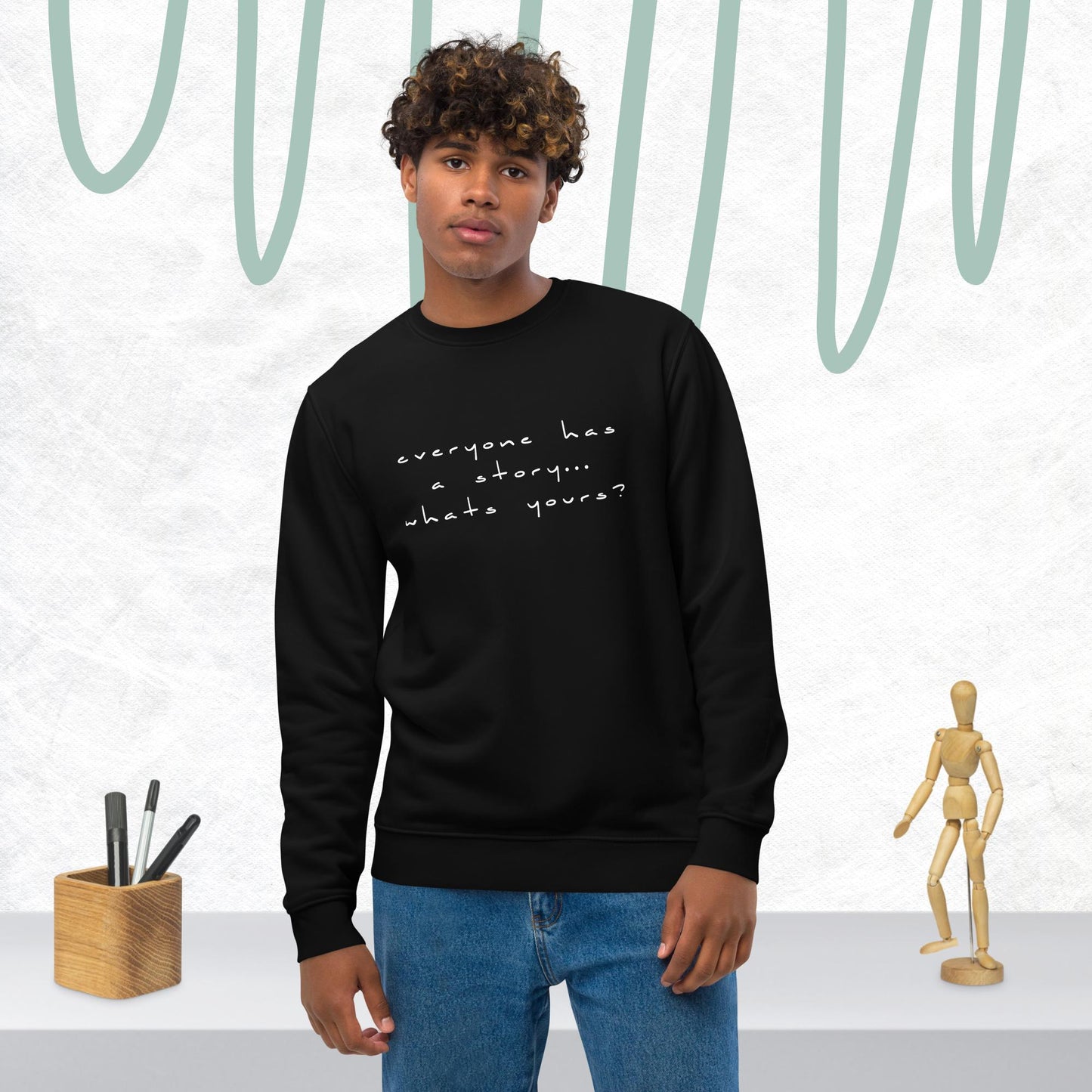 Contemporary 'Tell Your Story' Organic Cotton Sweatshirt