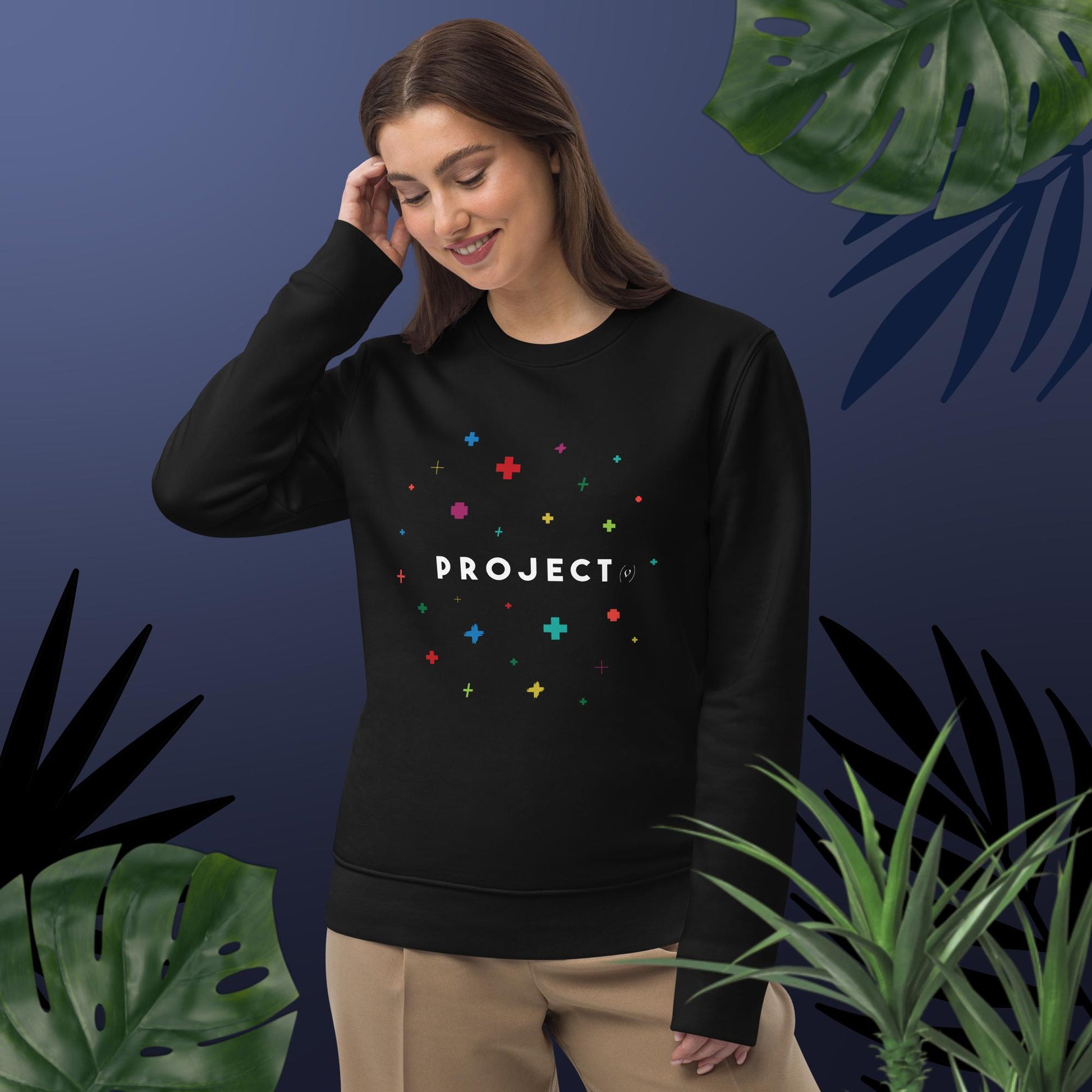 Cozy up with the Contemporary 'Project Positivity' Organic Cotton Sweatshirt on chill days

