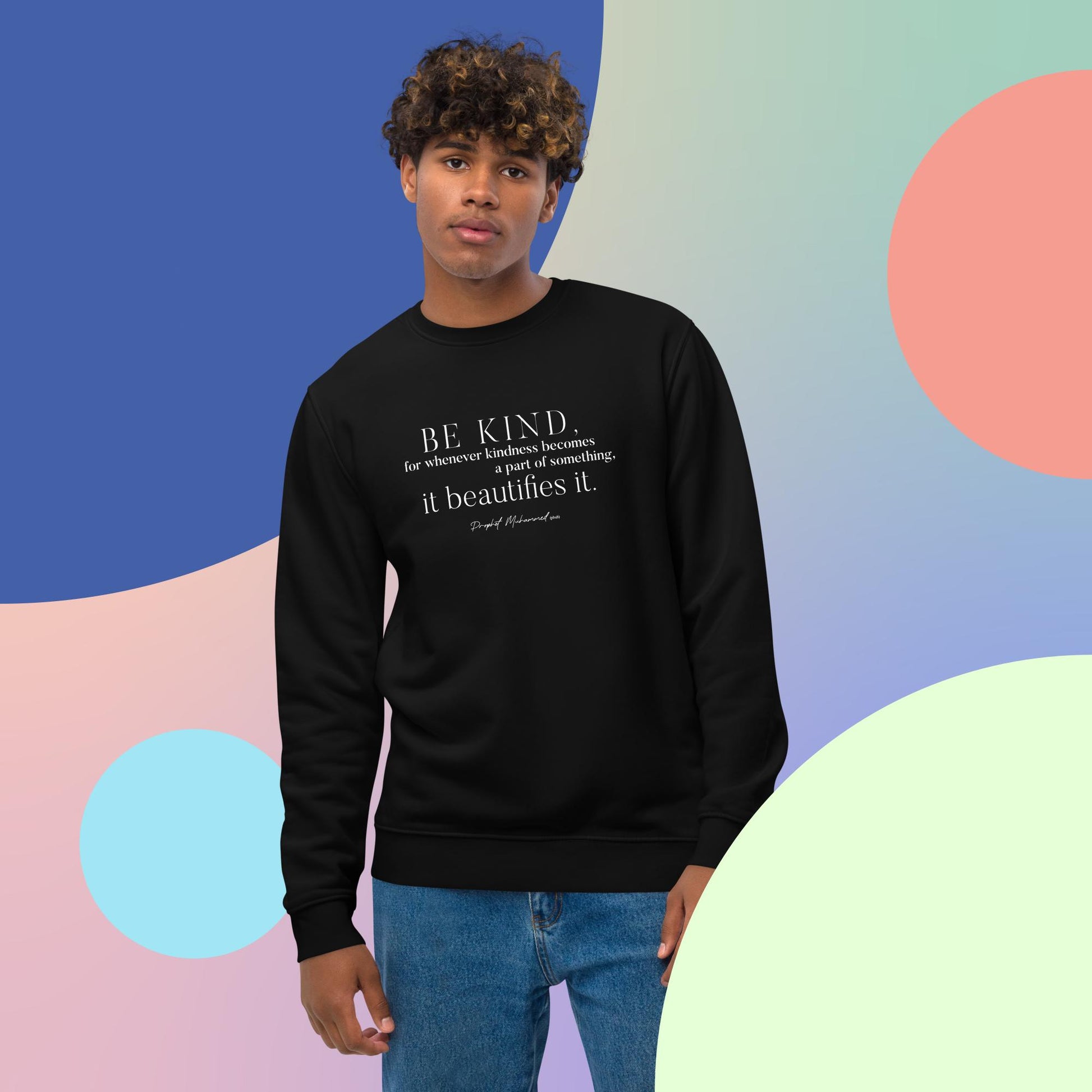 The elegance of sweatshirts Dior meets sustainability in Famous Quotes 'Be Kind' Organic Cotton Sweatshirt.