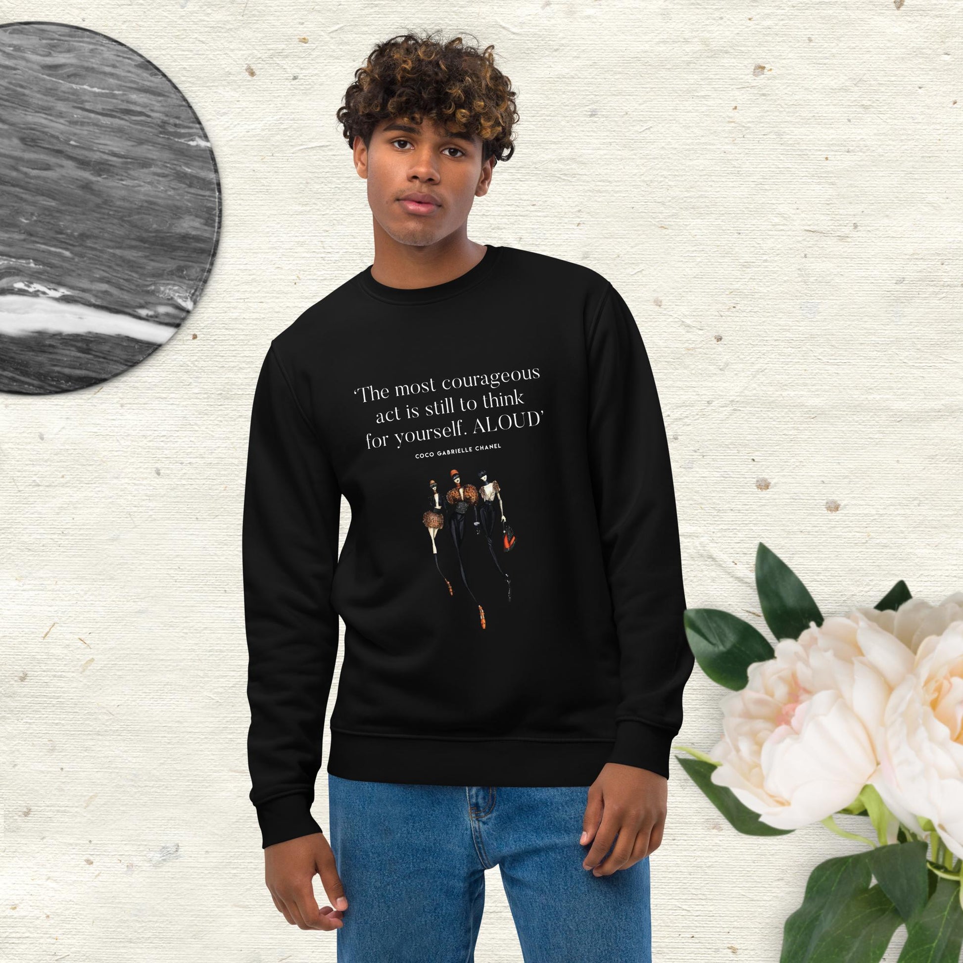 Fashion 'Think Aloud' Coco Organic Cotton Sweatshirt, quotes sweatshirts in style

