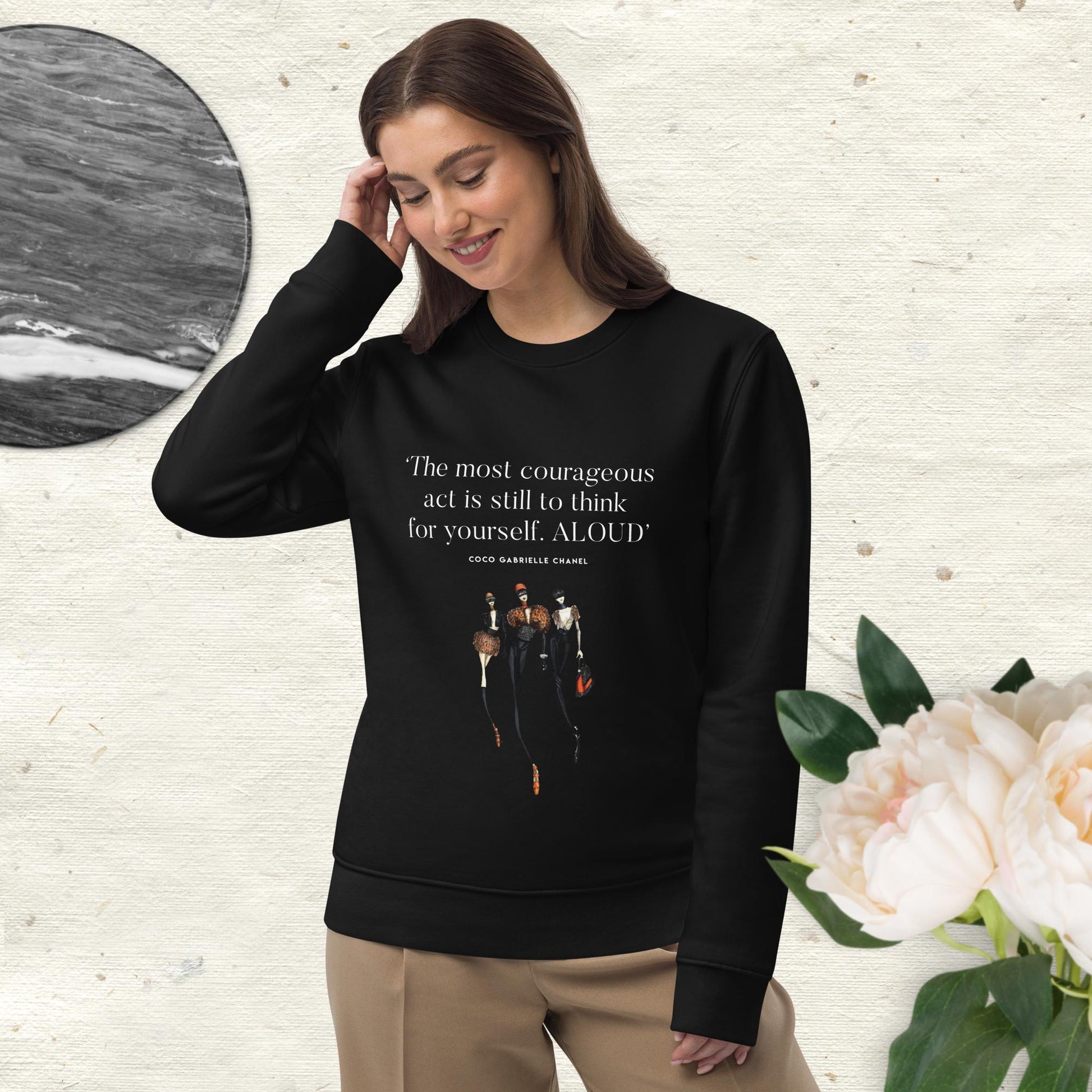 Fashion 'Think Aloud' Coco Organic Cotton Sweatshirt, perfect for slogan jumpers womens

