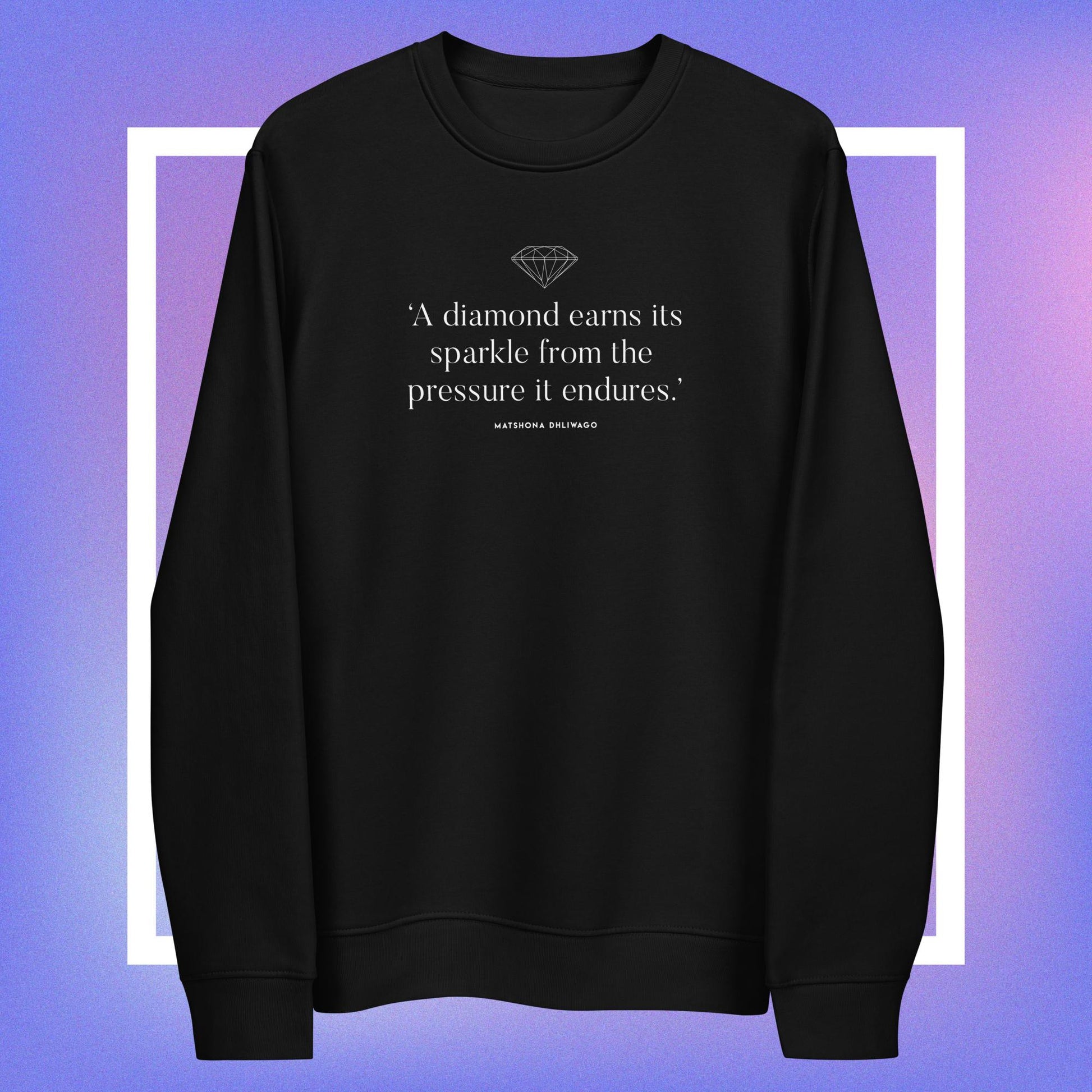 Upgrade your style with Contemporary 'Diamond's Sparkle' Organic Cotton Sweatshirt graphic sweatshirts.
