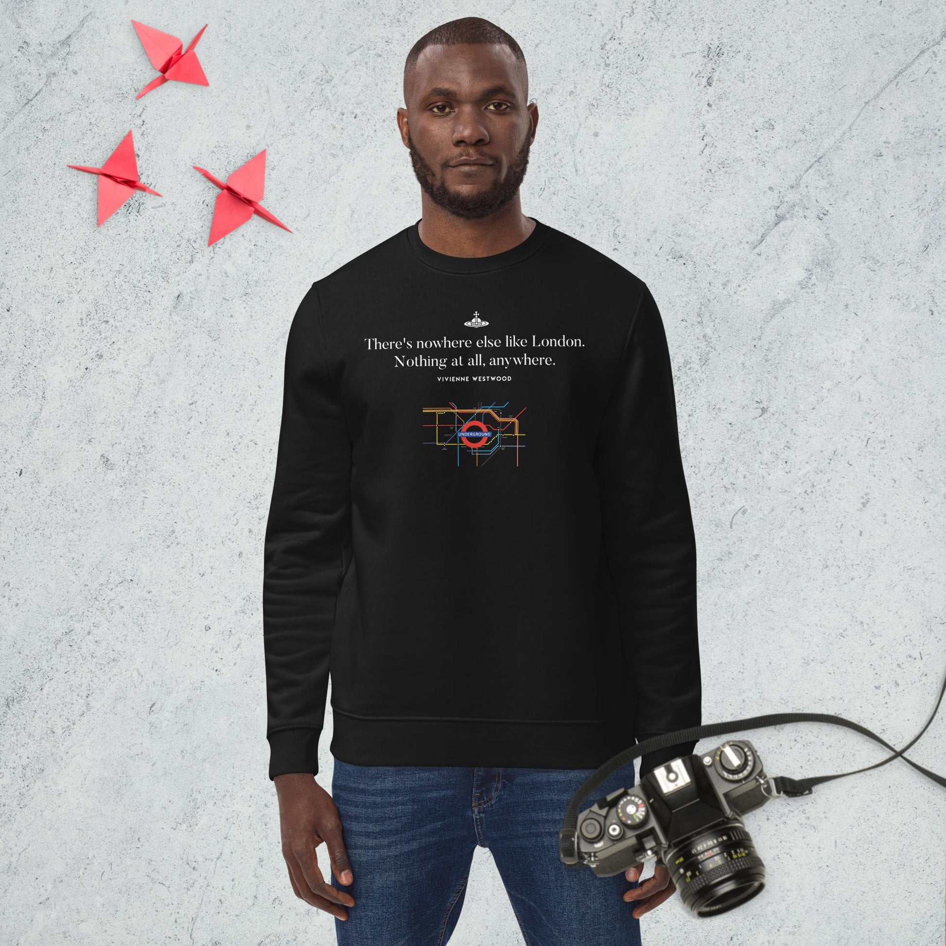 Fashion 'London' Vivienne Organic Cotton Sweatshirt featuring stylish slogan jumpers womens


