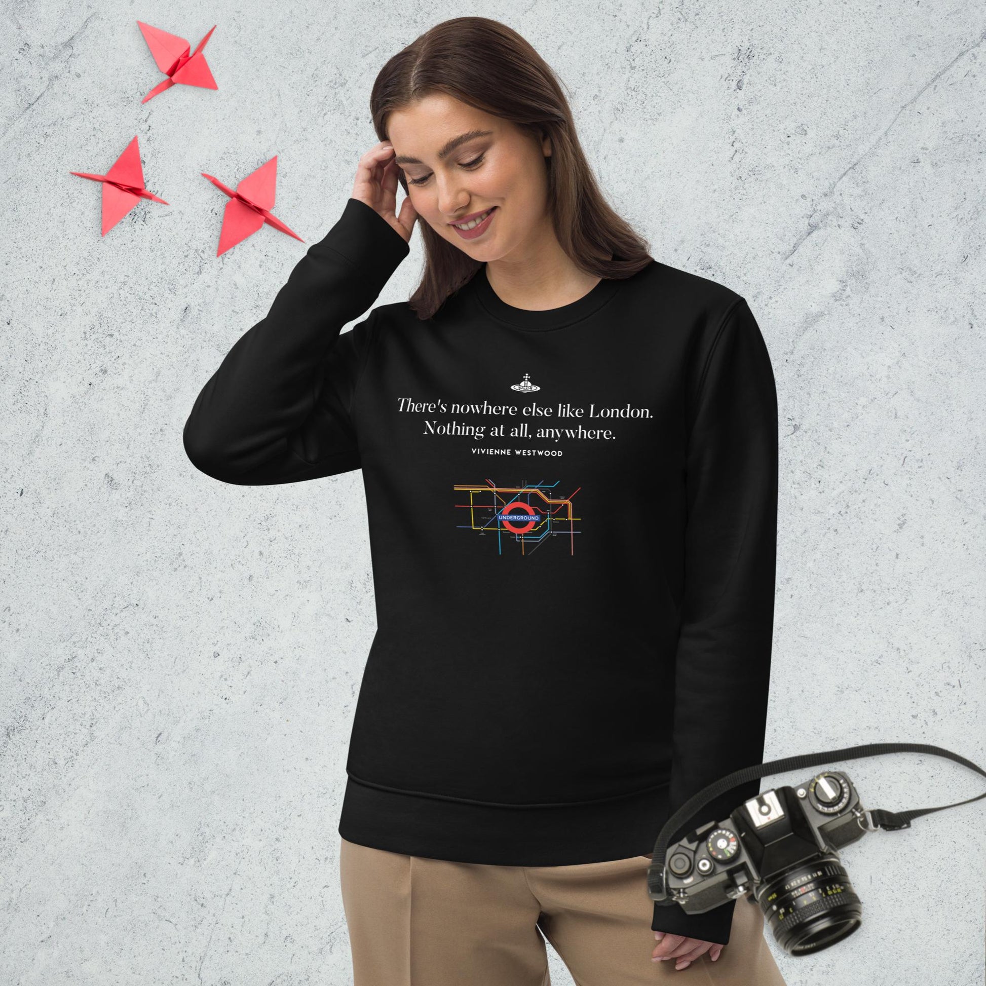 Fashion 'London' Vivienne Organic Cotton Sweatshirt inspired by quotes sweatshirts design

