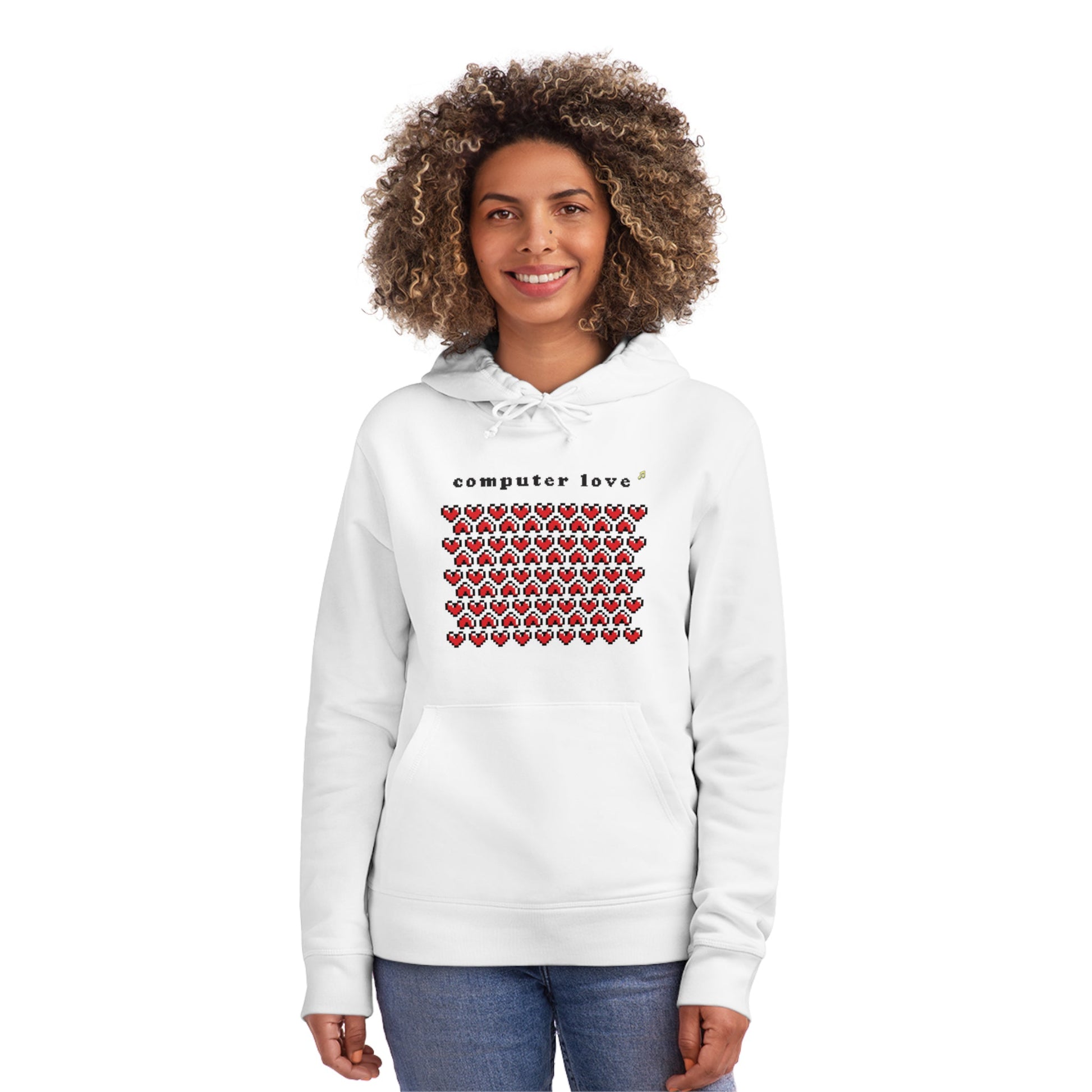 Urban 'Computer Love' Organic Cotton Hoodie – eco hoodies with tech-love message

