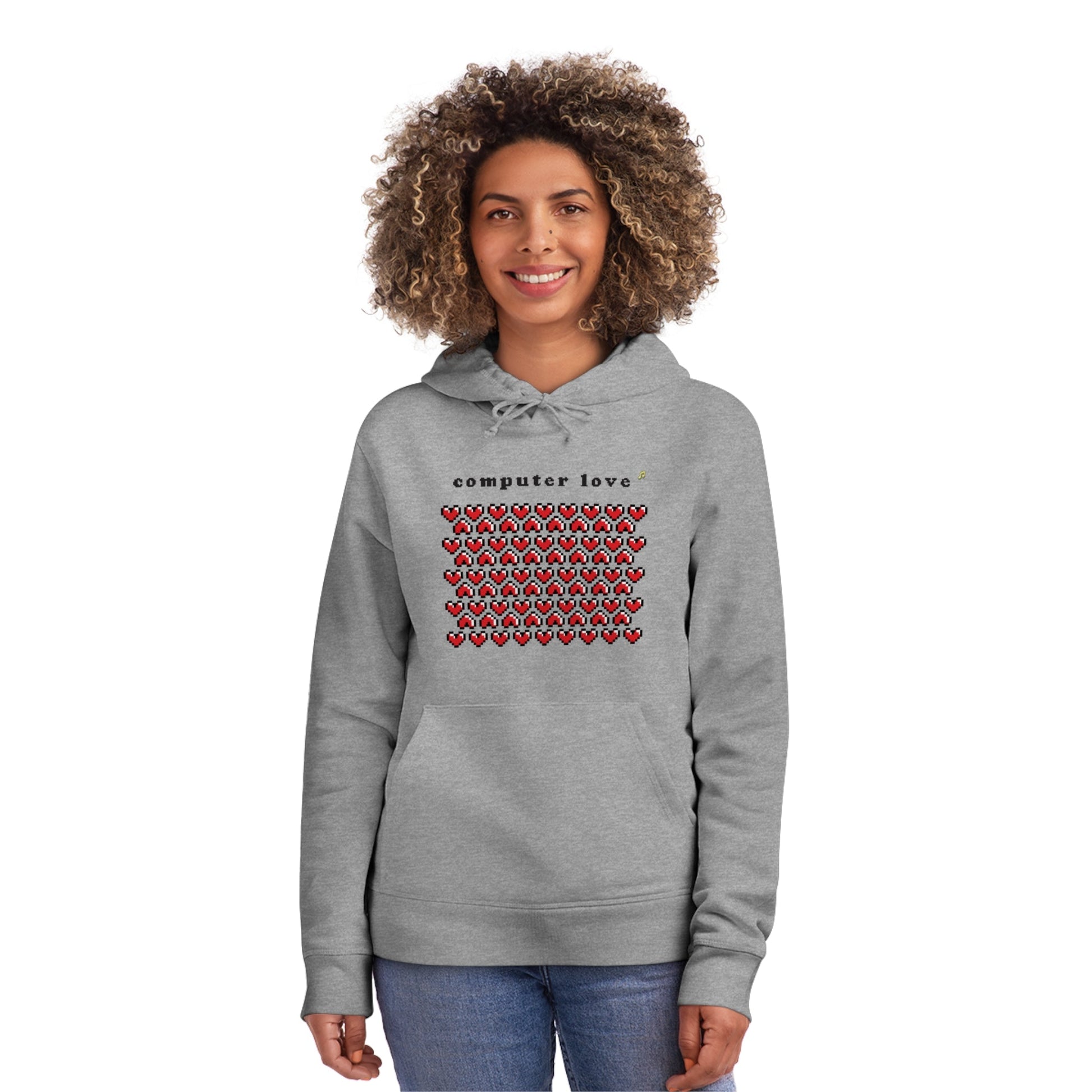 Urban 'Computer Love' Organic Cotton Hoodie – cotton hoodie with 80s funk aesthetic

