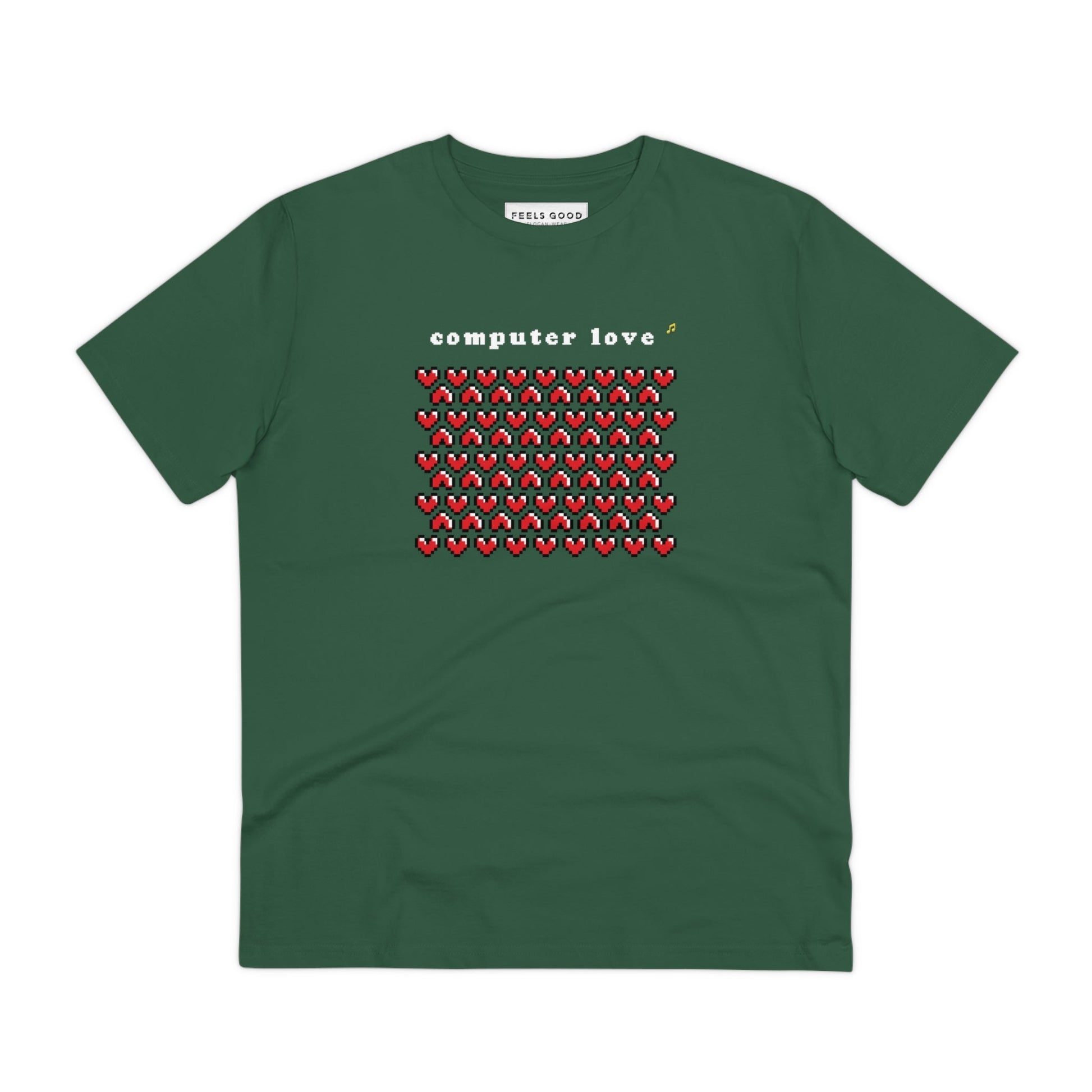 Urban 'Computer Love' Organic Cotton T-shirt, the perfect tee for music and streetwear fans.

