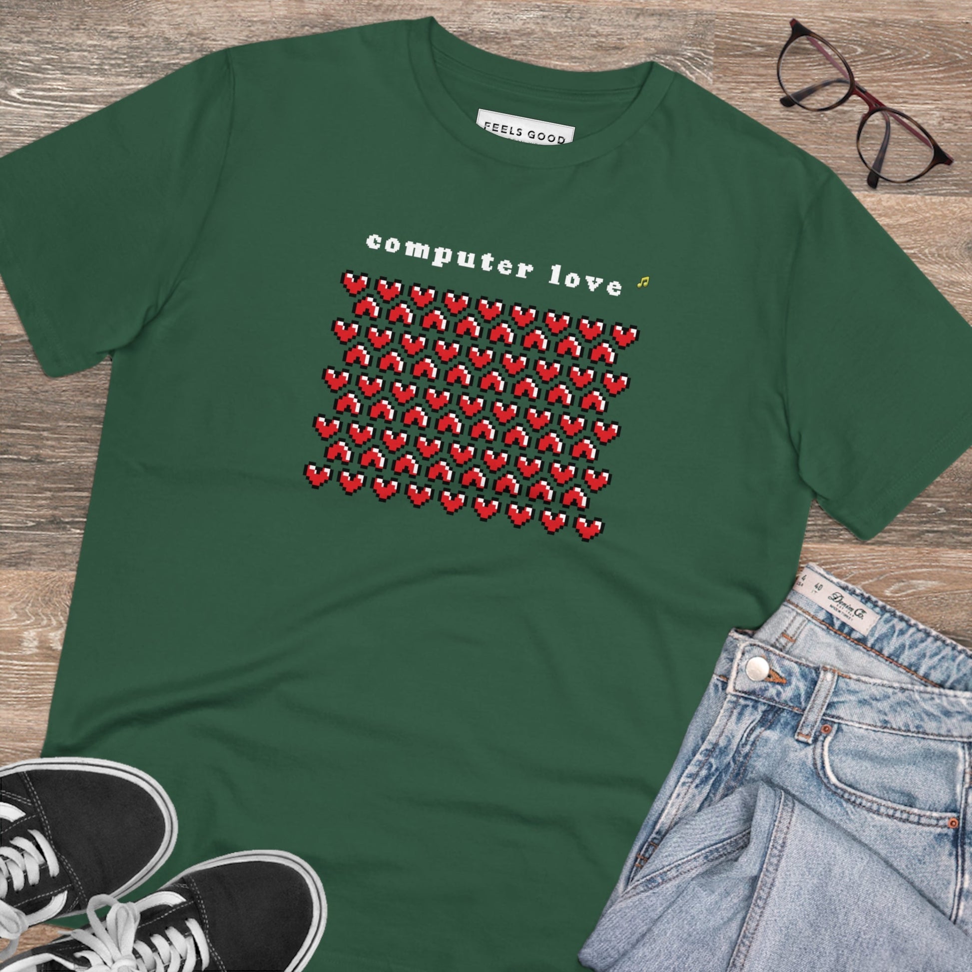 Streetwear t-shirts collection includes the Urban 'Computer Love' Organic Cotton T-shirt.

