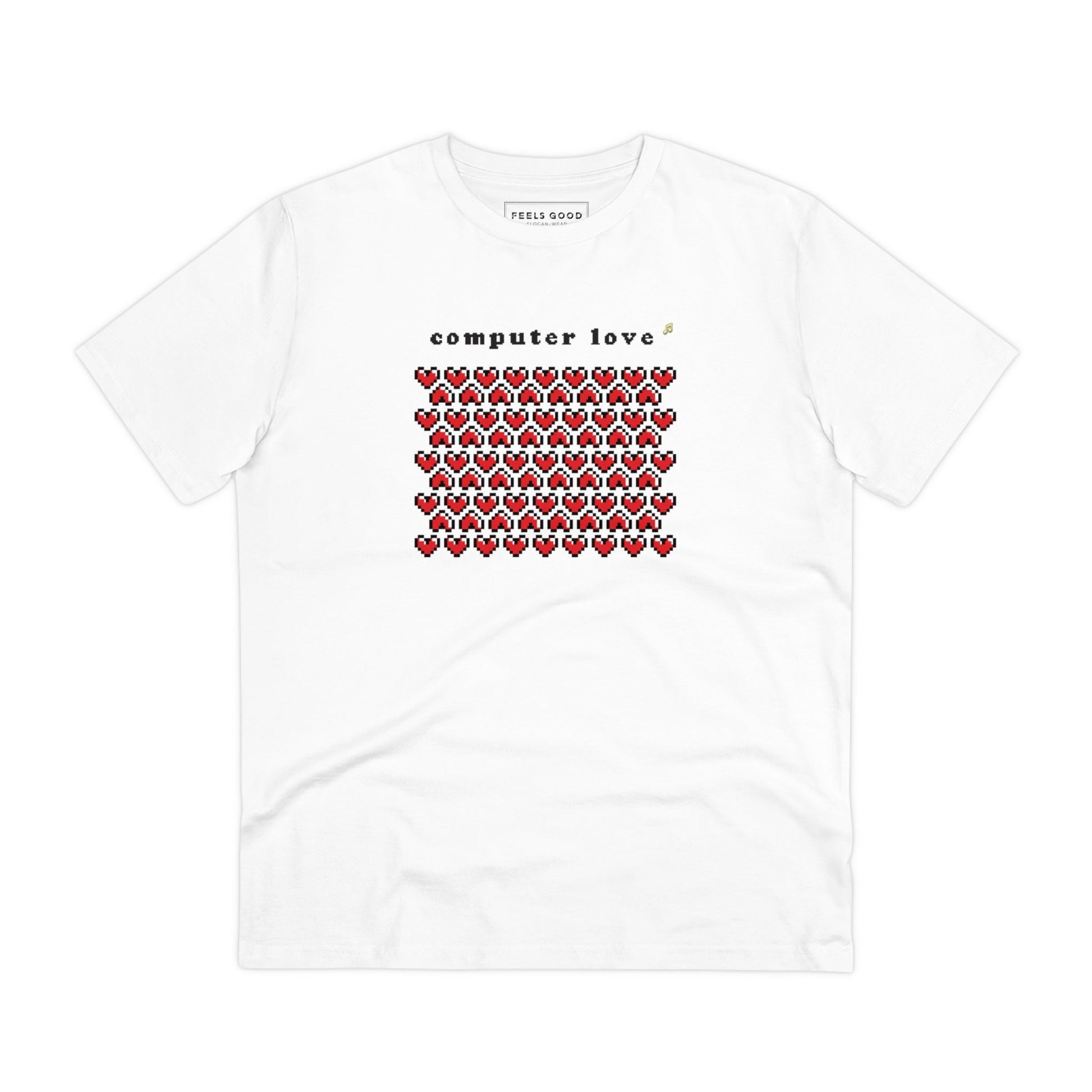 Urban 'Computer Love' Organic Cotton T-shirt, the ultimate tee for modern music lovers.

